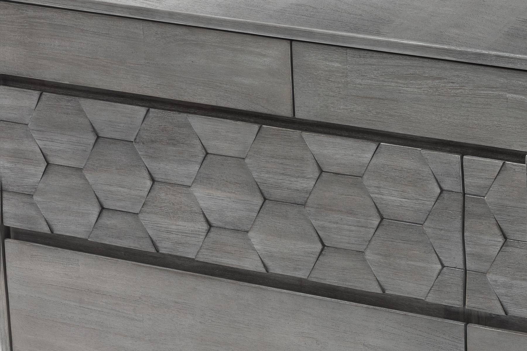 Makena 6 Drawer Dresser in Gray Acacia Wood - Image 6