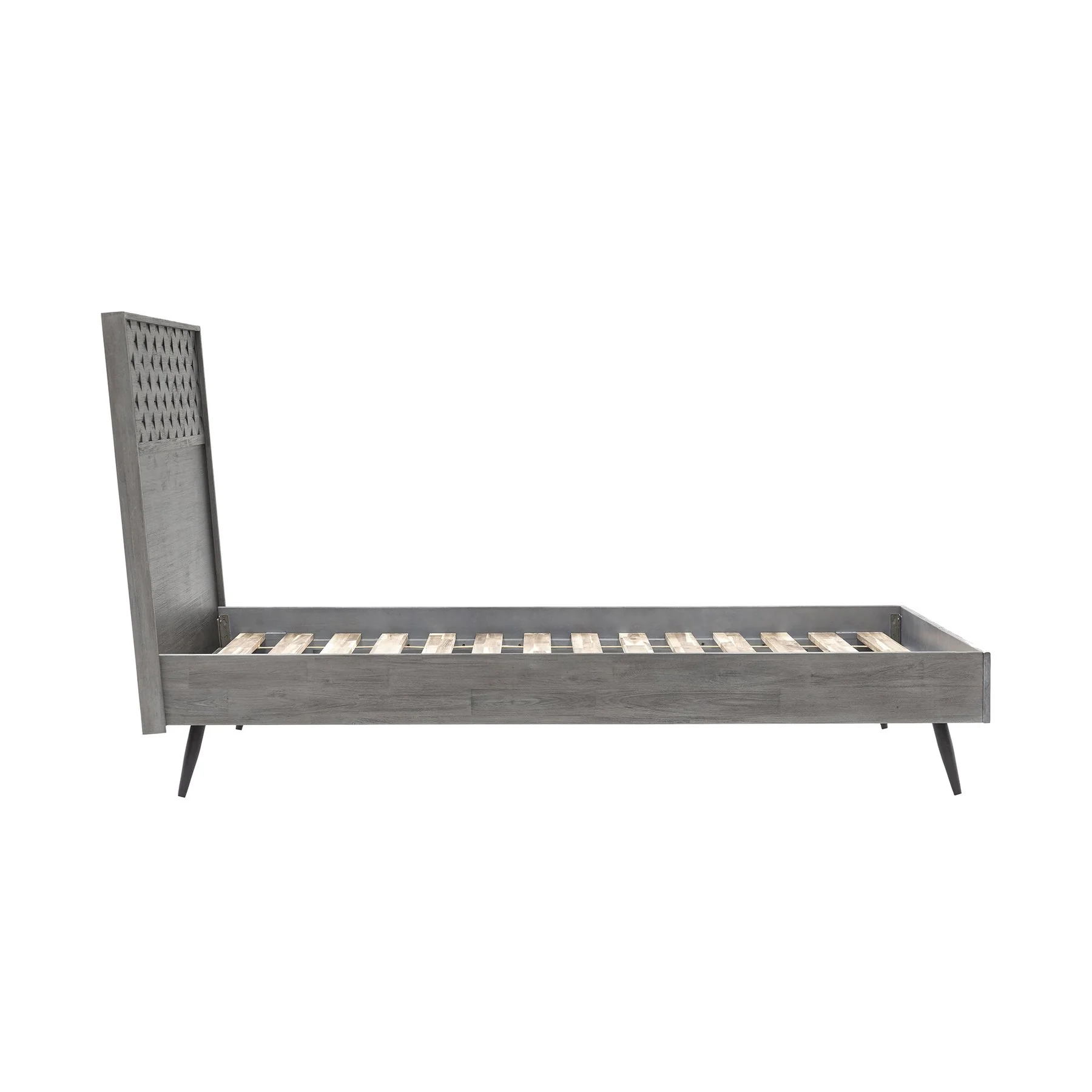 Makena King Platform Frame Bed in Gray Acacia Wood - Image 3