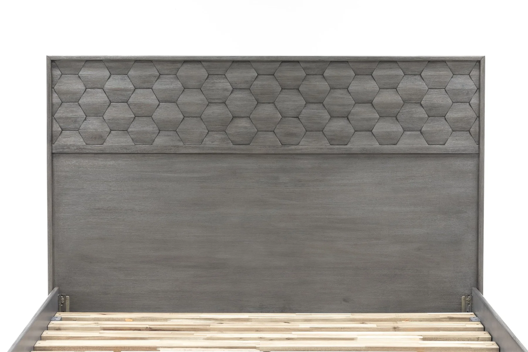 Makena King Platform Frame Bed in Gray Acacia Wood - Image 4