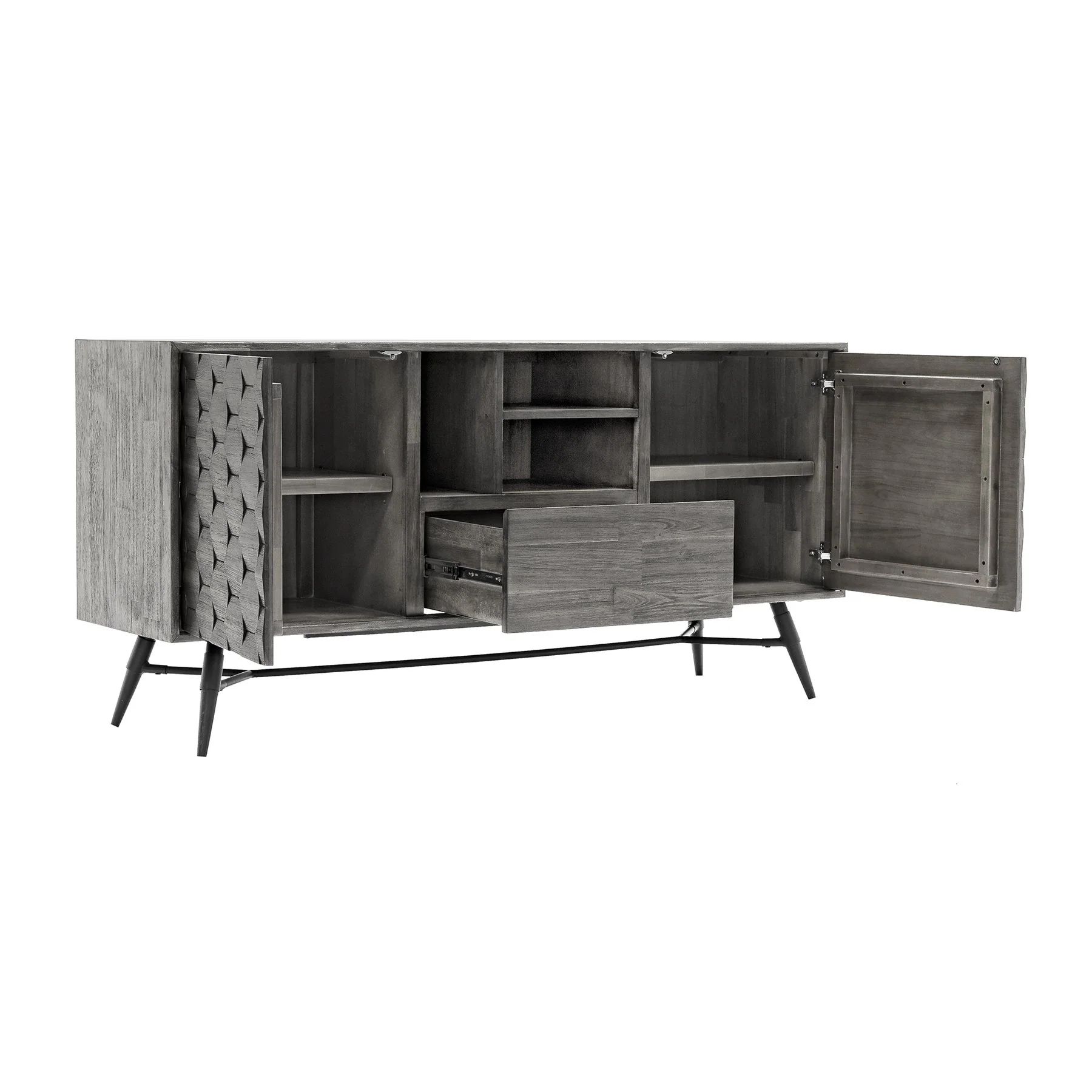 Makena Sideboard Buffet in Gray Acacia Wood - Image 3