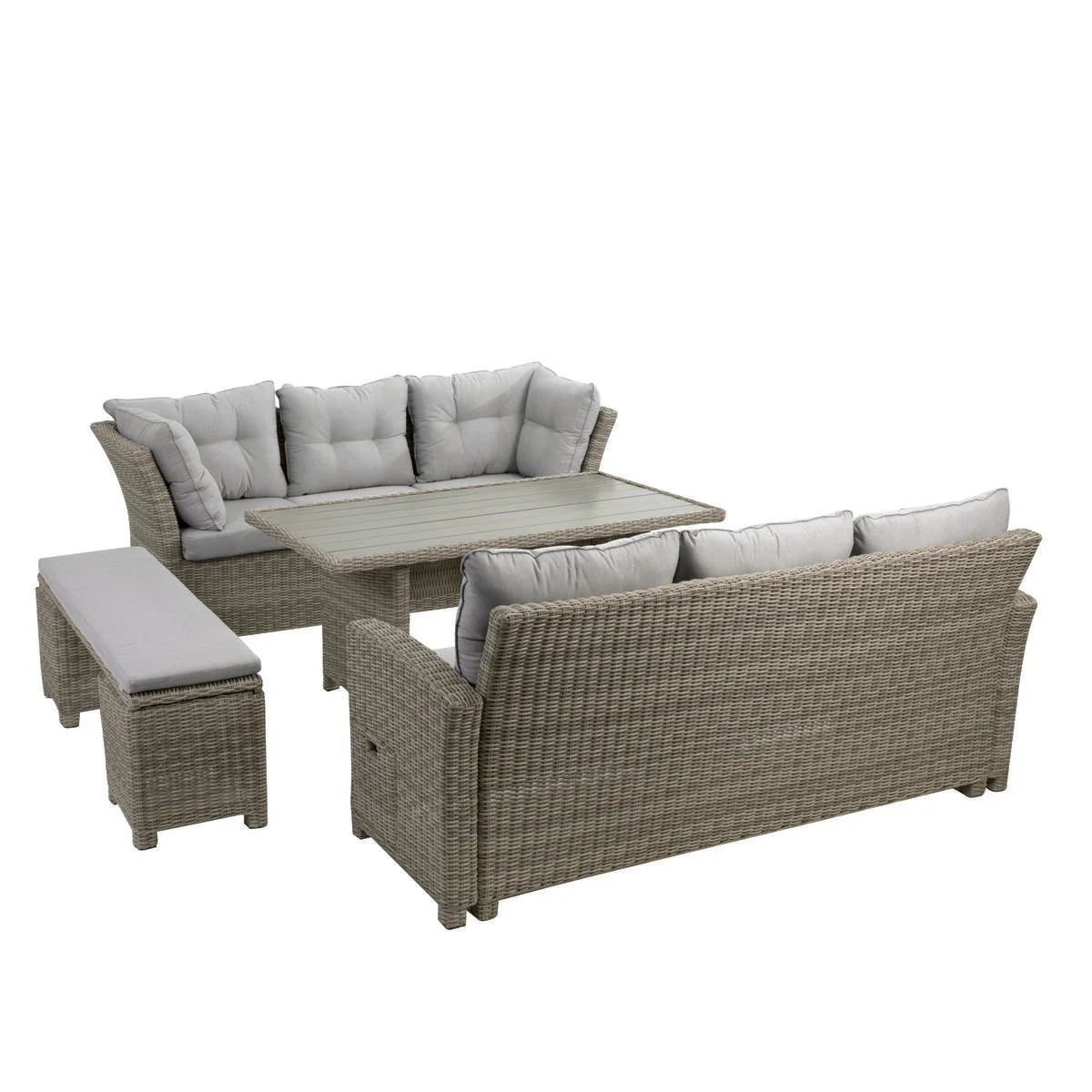 Malia 6 Pc. Patio Dining Set w/ Bench - Image 5