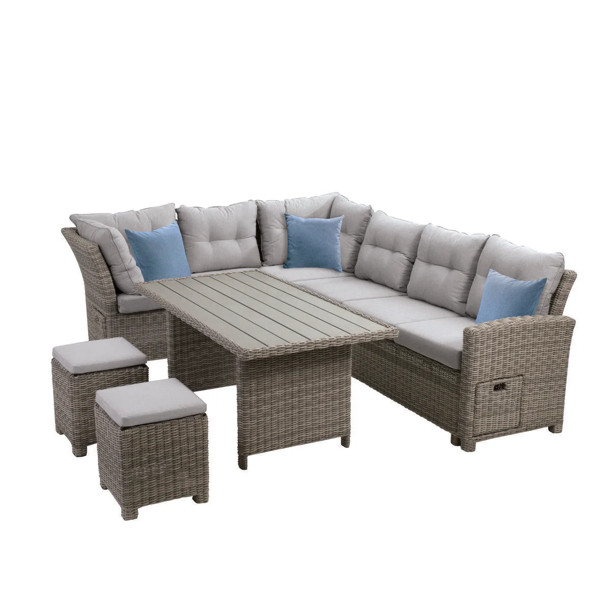 Malia Patio Dining Table, Gray - Image 4