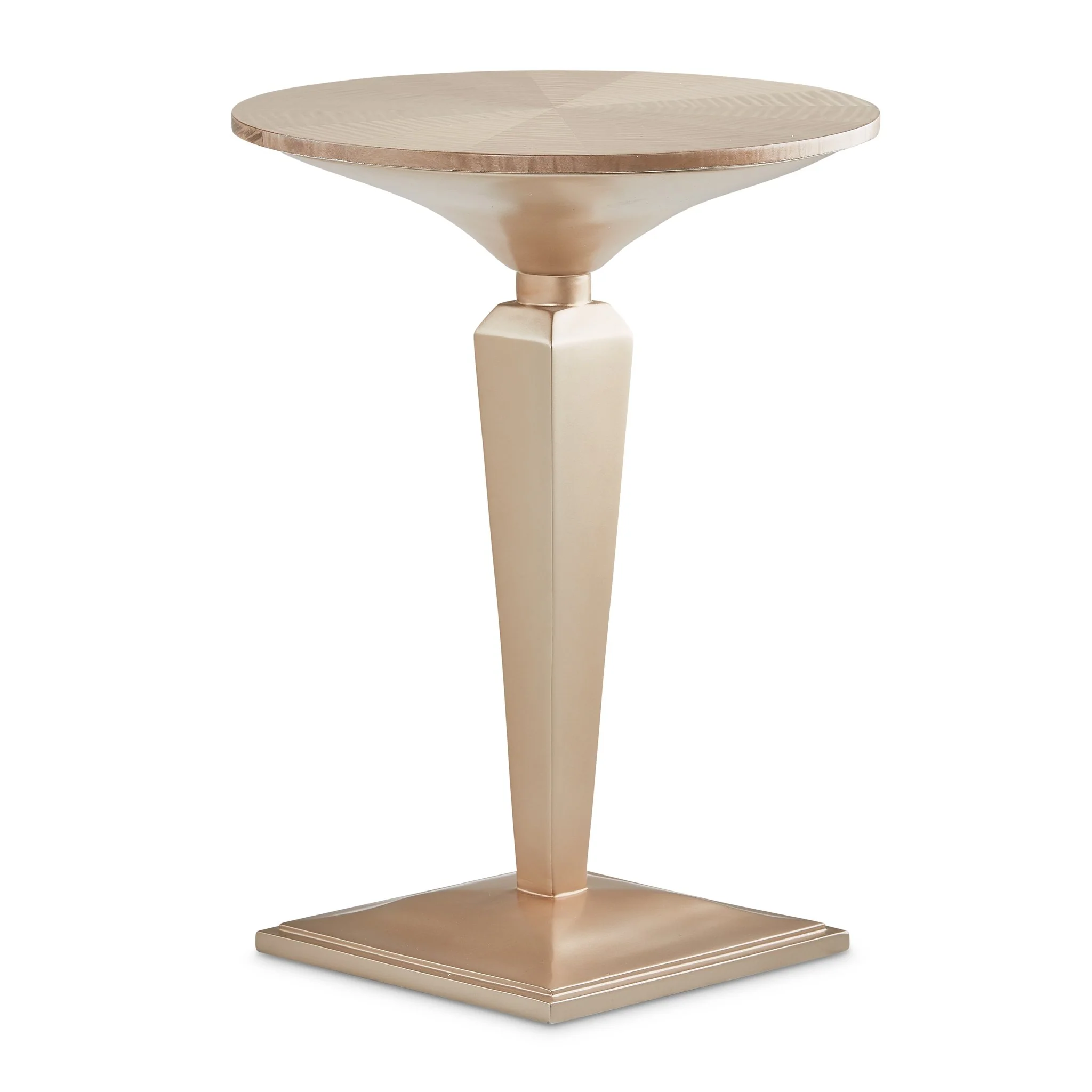 Malibu Crest Round Pedestal Tea Table - Chardonnay - Image 2