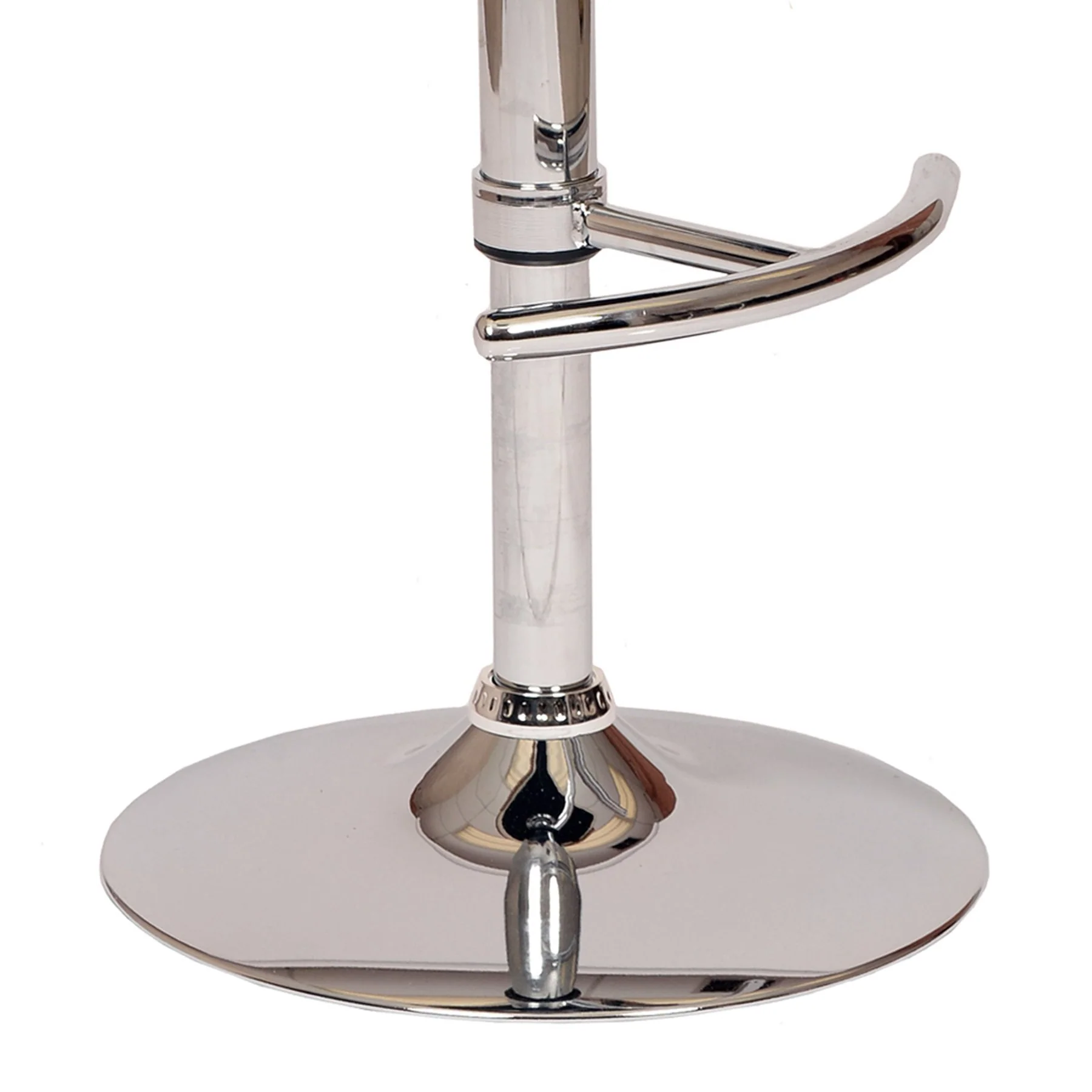Malibu Swivel Barstool In Cream PU/ Walnut Veneer and Chrome Base - Image 3
