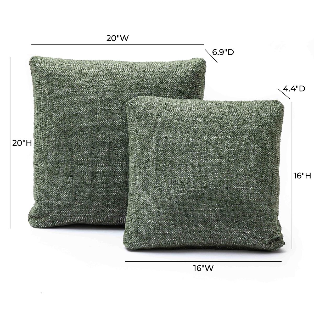 Malolo Green Basketweave 20 inch Square Vegan-Down Pillow - Image 16