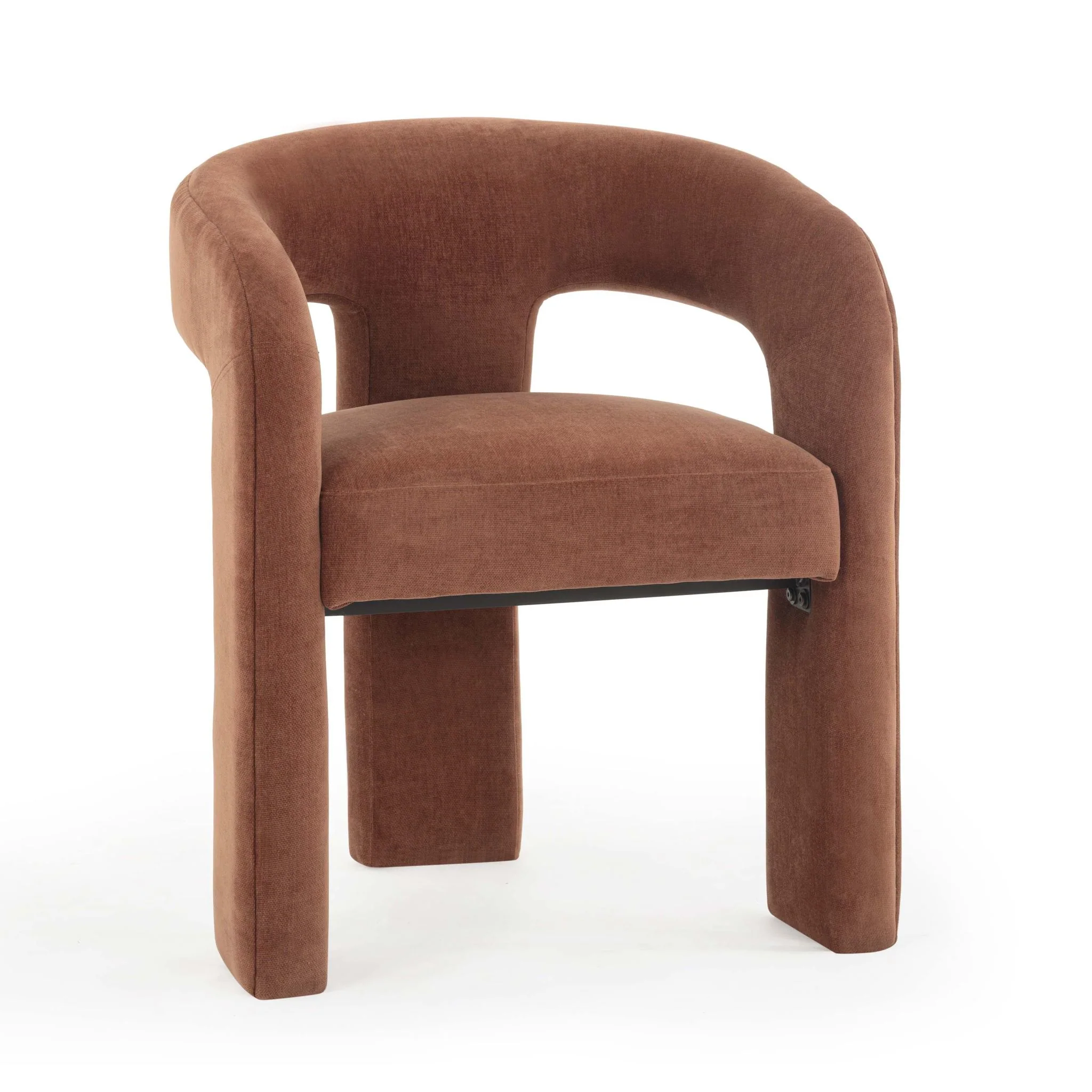Malone Rust Red Performance Chenille Dining Chair - Image 2
