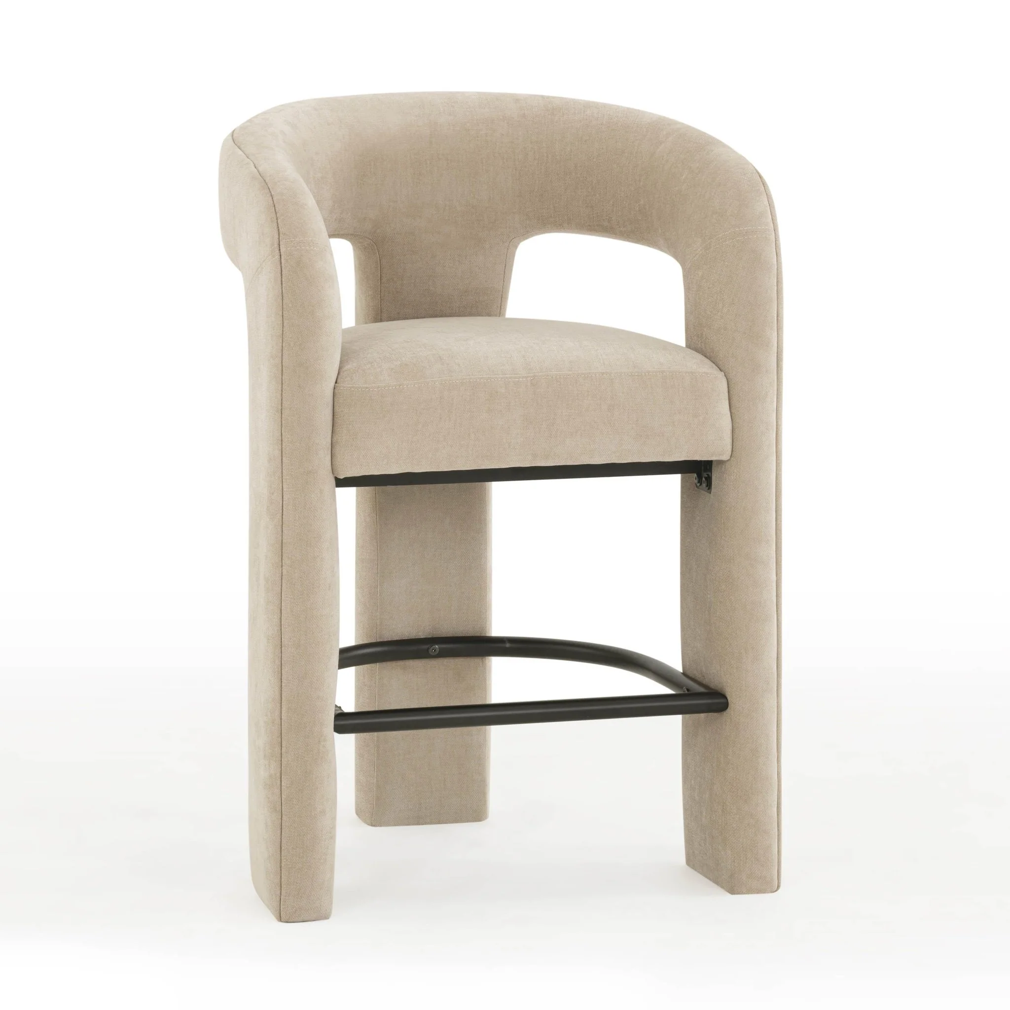 Malone Taupe Performance Chenille Counter Stool - Image 2