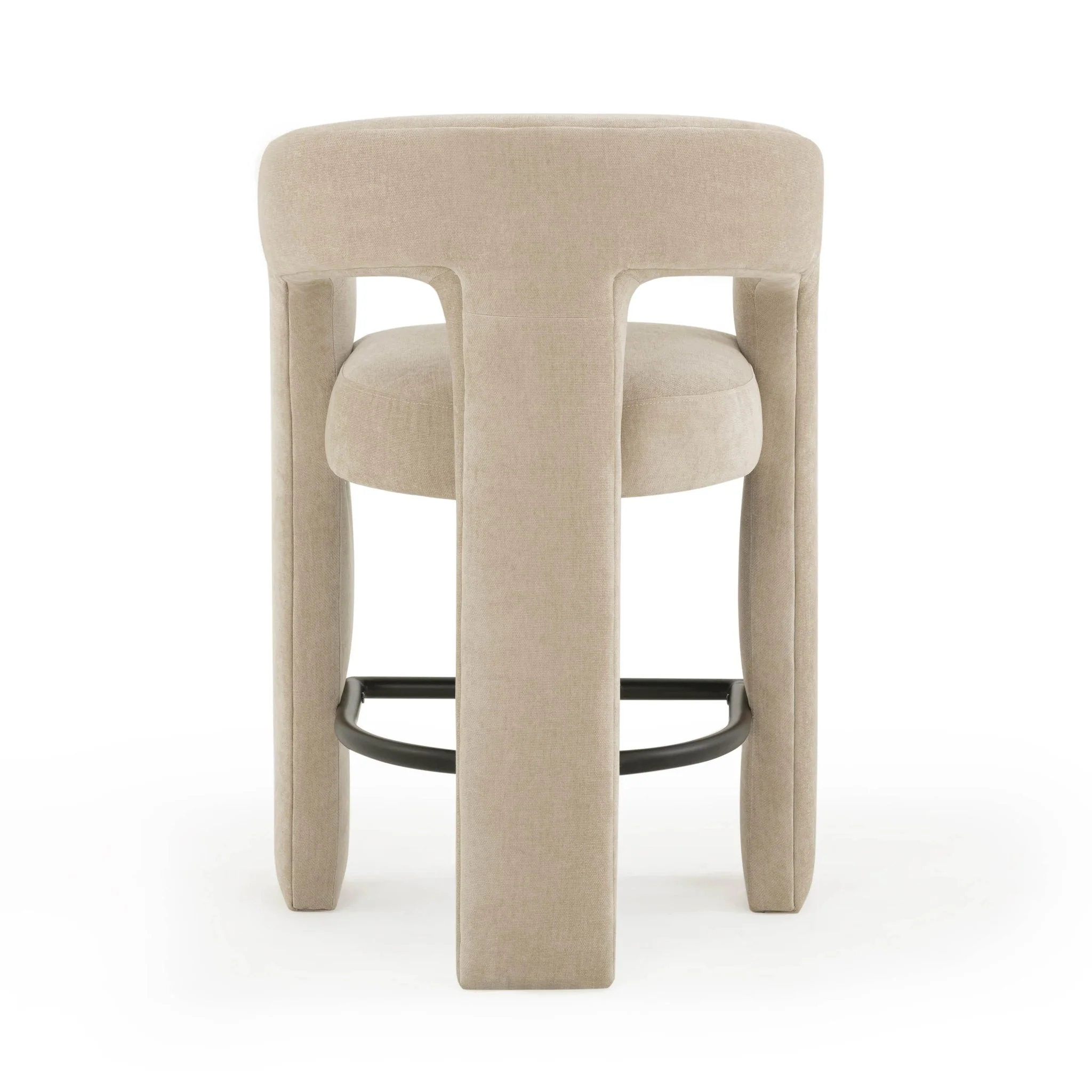 Malone Taupe Performance Chenille Counter Stool - Image 4