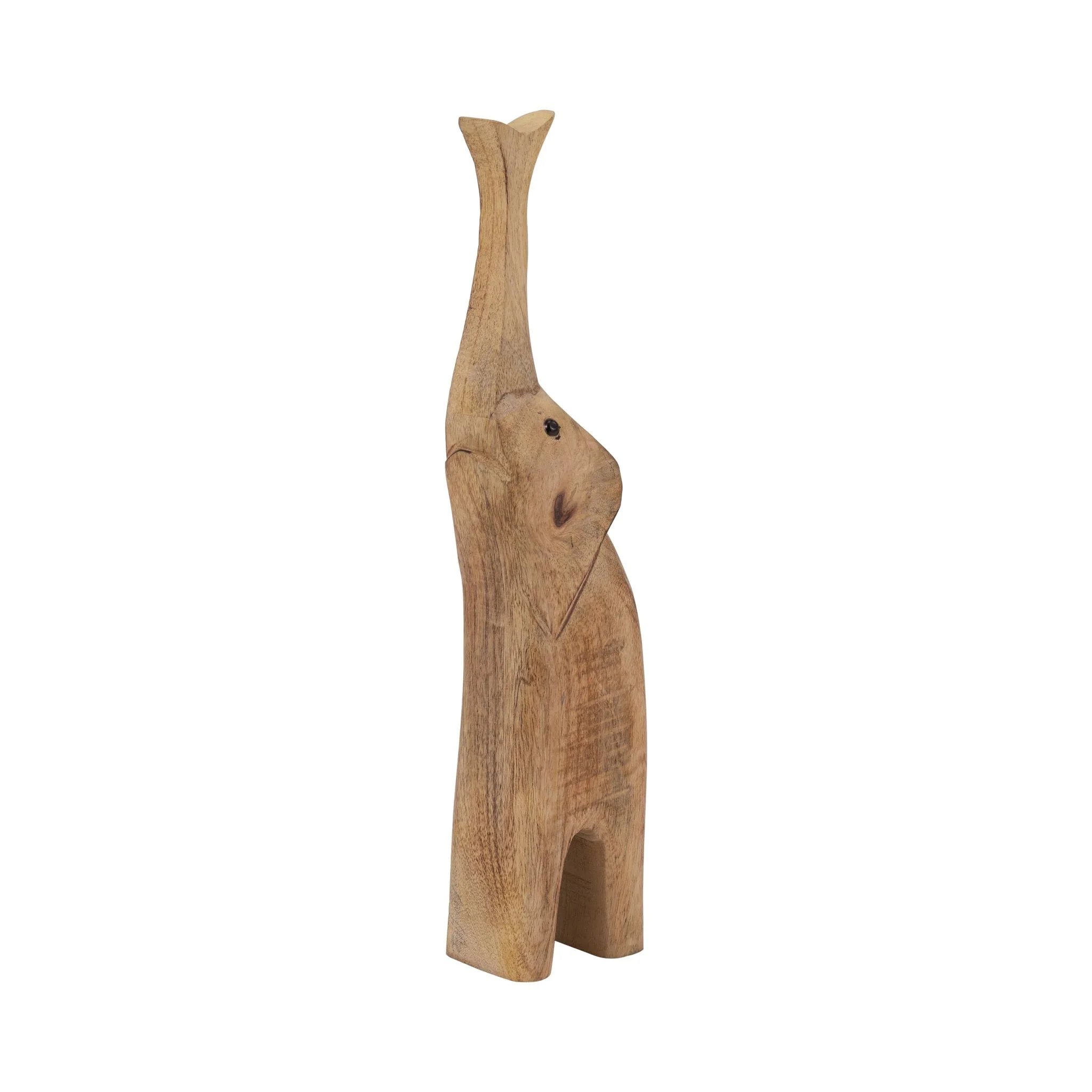 Mango Wood, 15" Skinny Elephant, Brown - Image 2