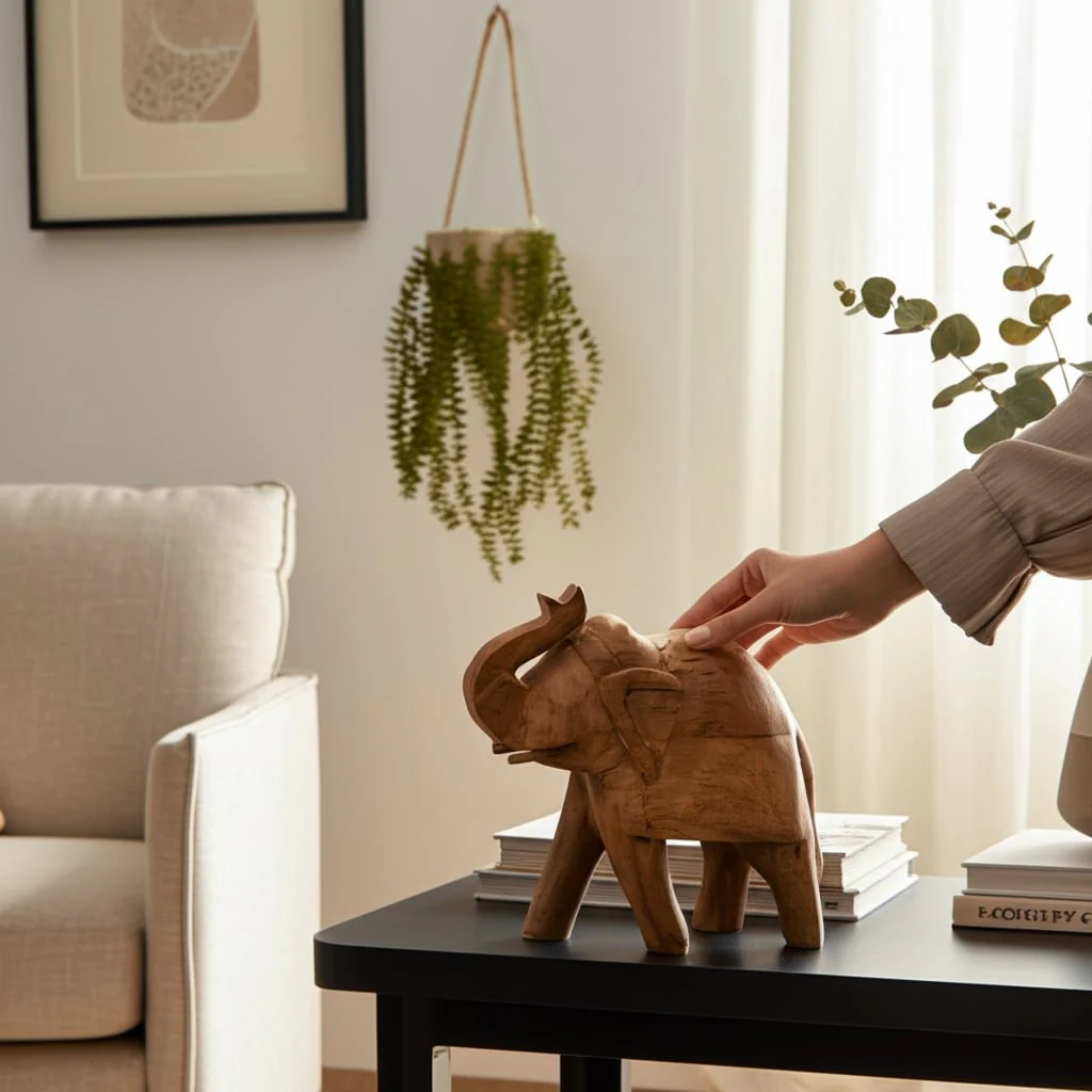 Mango Wood, 8" Elephant, Brown - Image 11