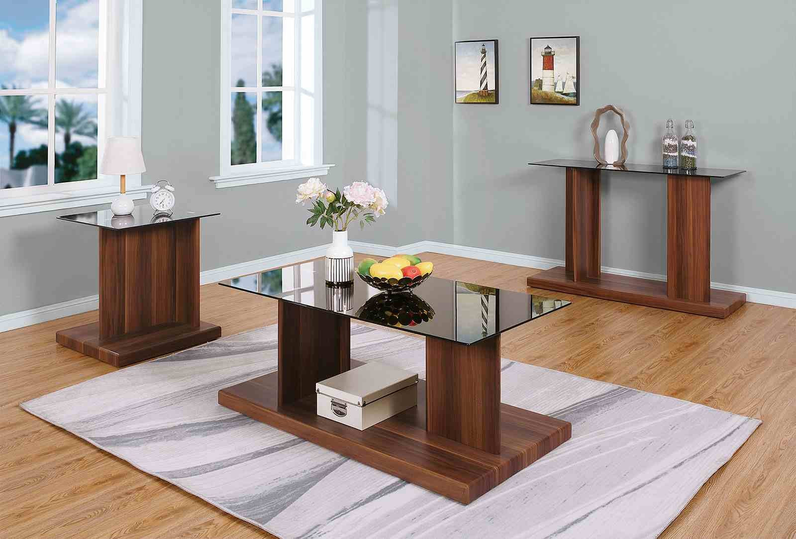 Mannedorf End Table, Black/Dark Walnut - Image 2