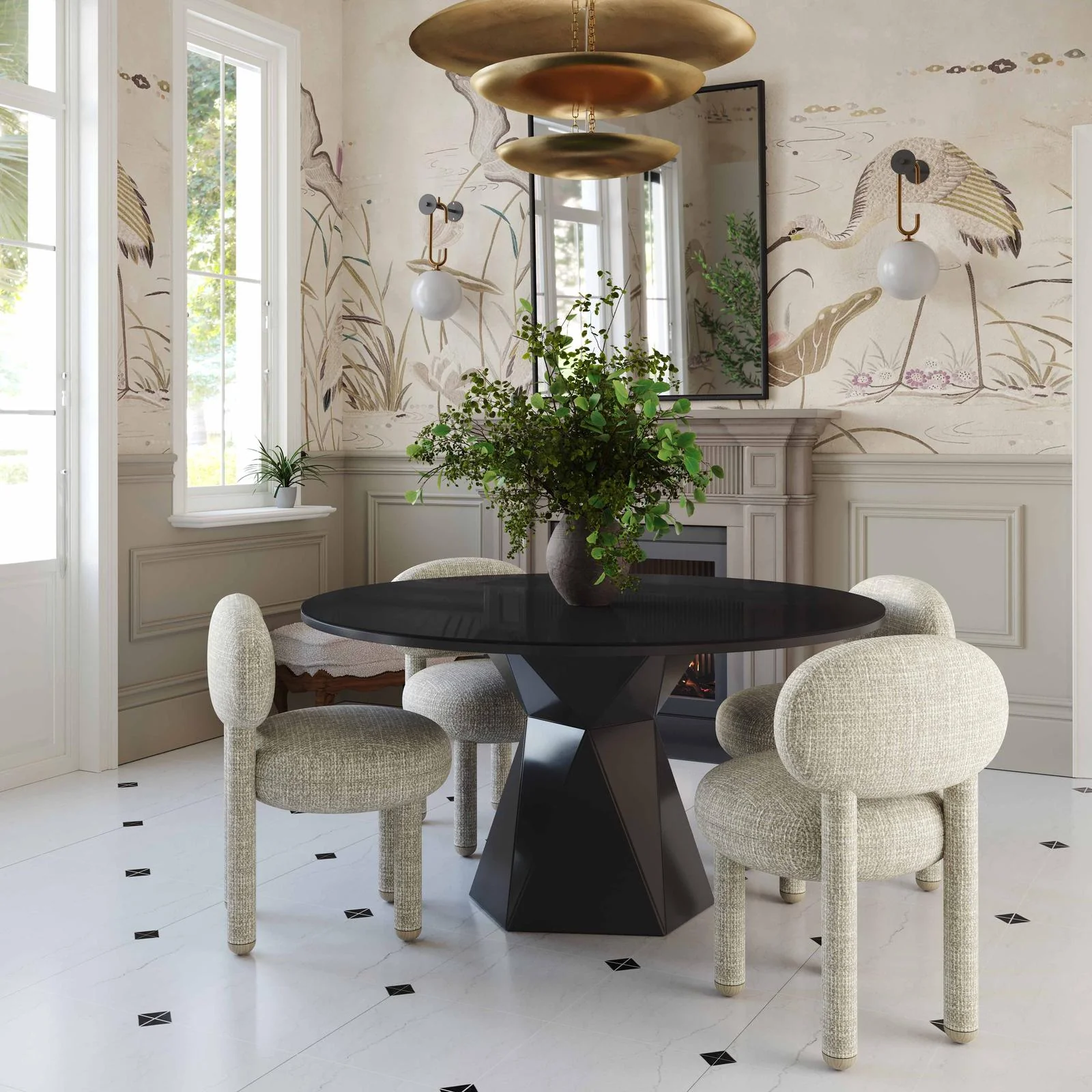 Manu Beige Nubby Performance Fabric Side Chair - Image 2