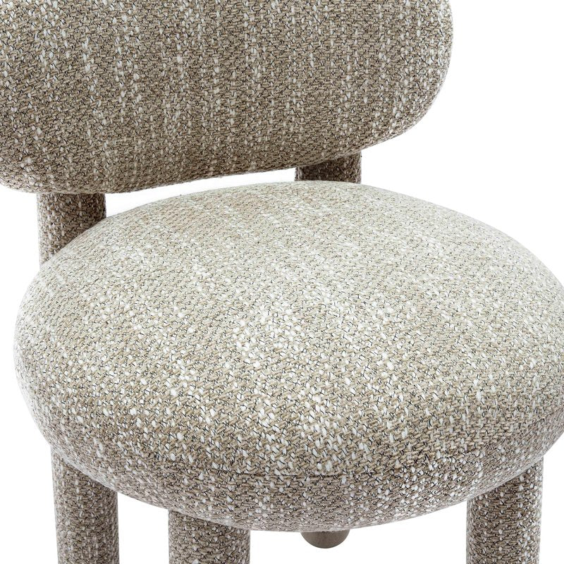 Manu Beige Nubby Performance Fabric Side Chair - Image 5