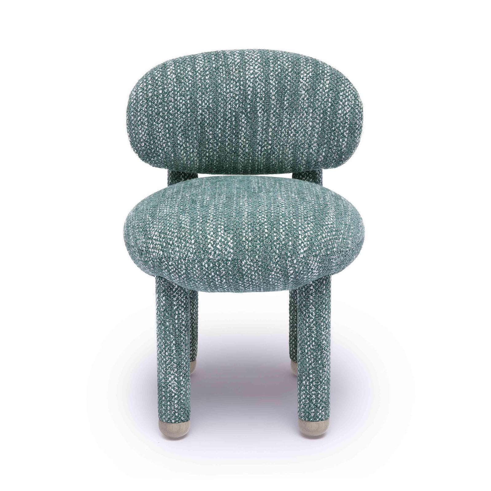 Manu Teal Nubby Performance Fabric Side Chair - Image 3
