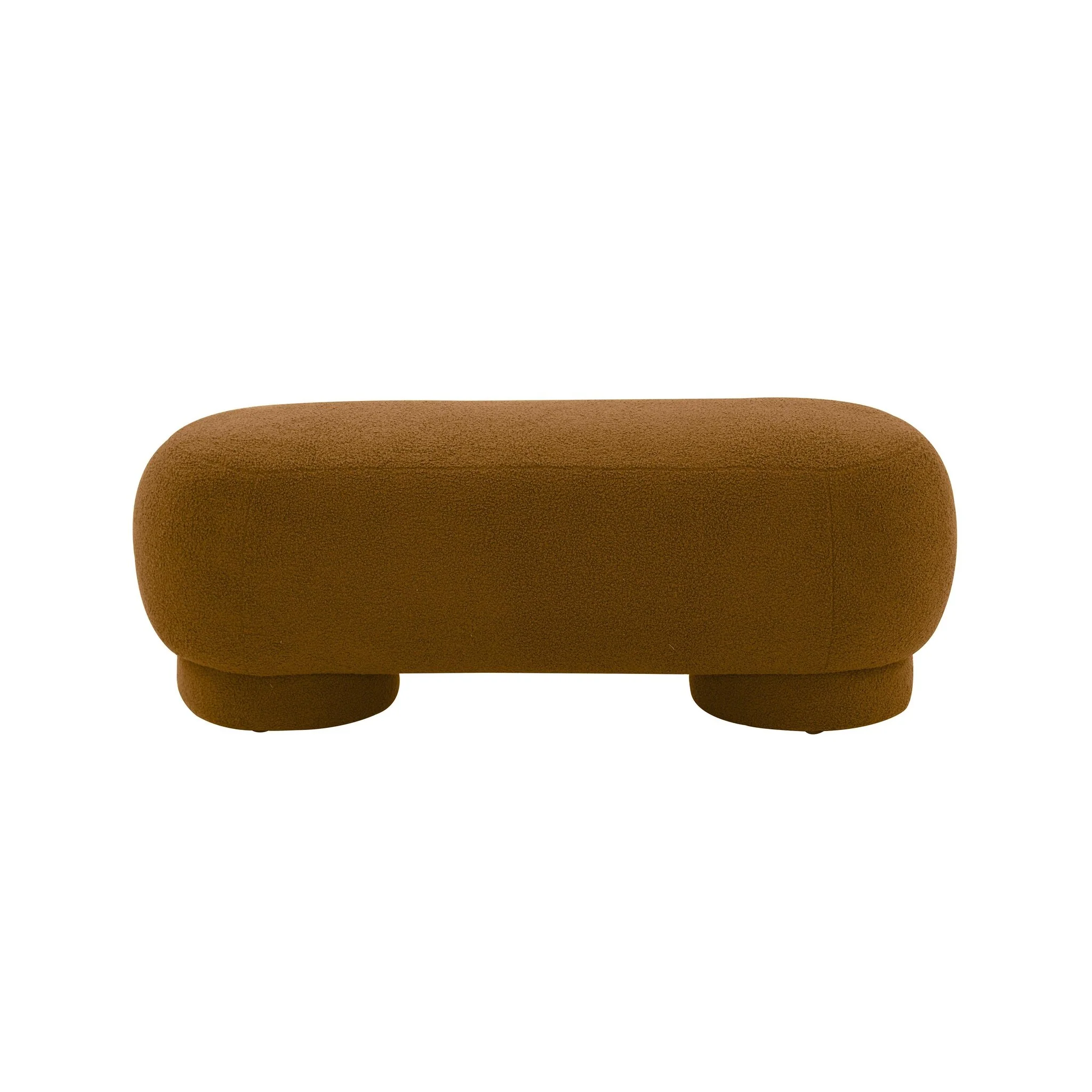 Mara Cinnamon Brown Vegan Shearling Ottoman - Image 3