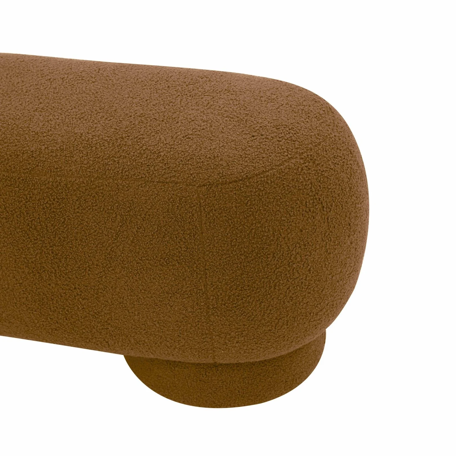 Mara Cinnamon Brown Vegan Shearling Ottoman - Image 4