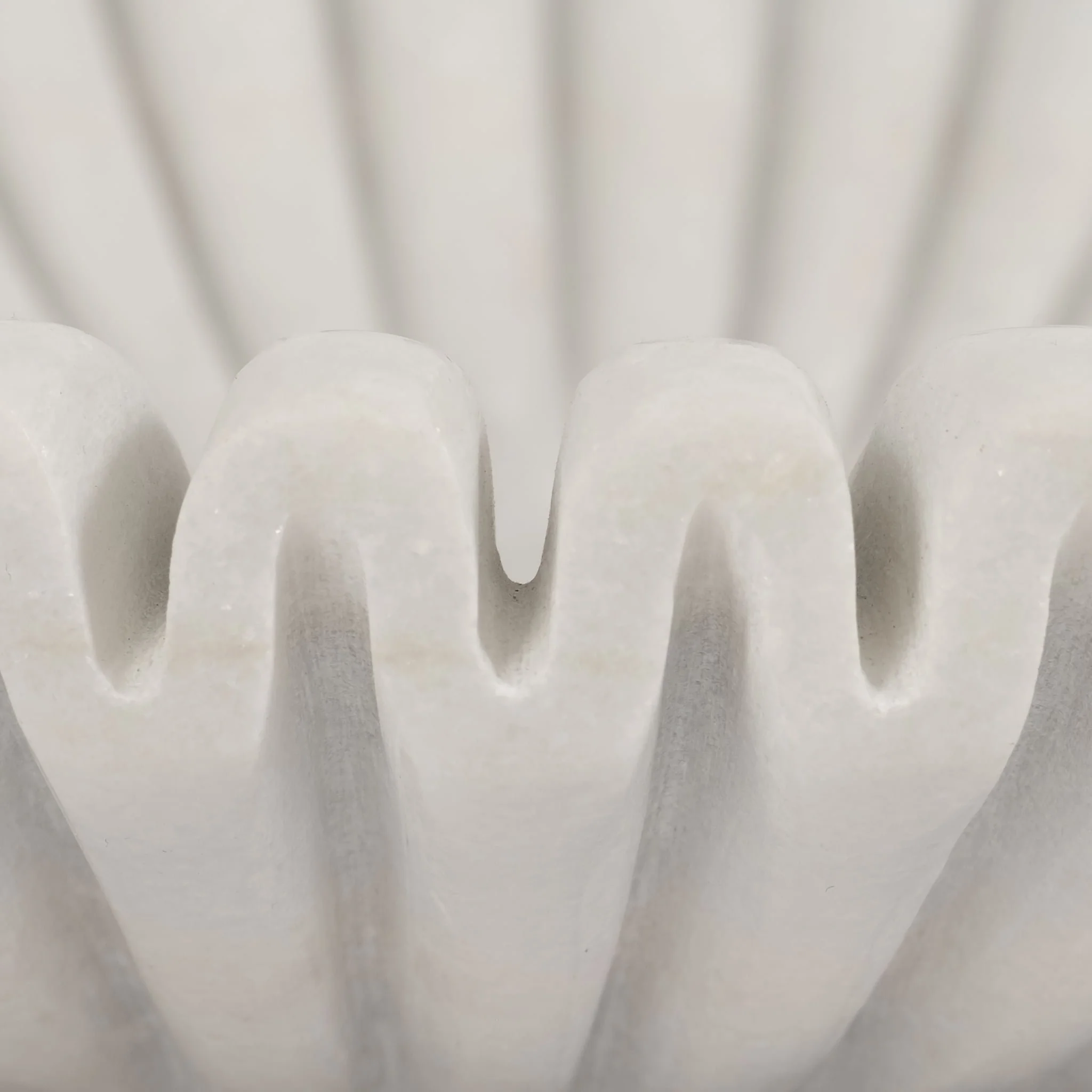 Marble, 12" Pleated Bowl, White - Image 4