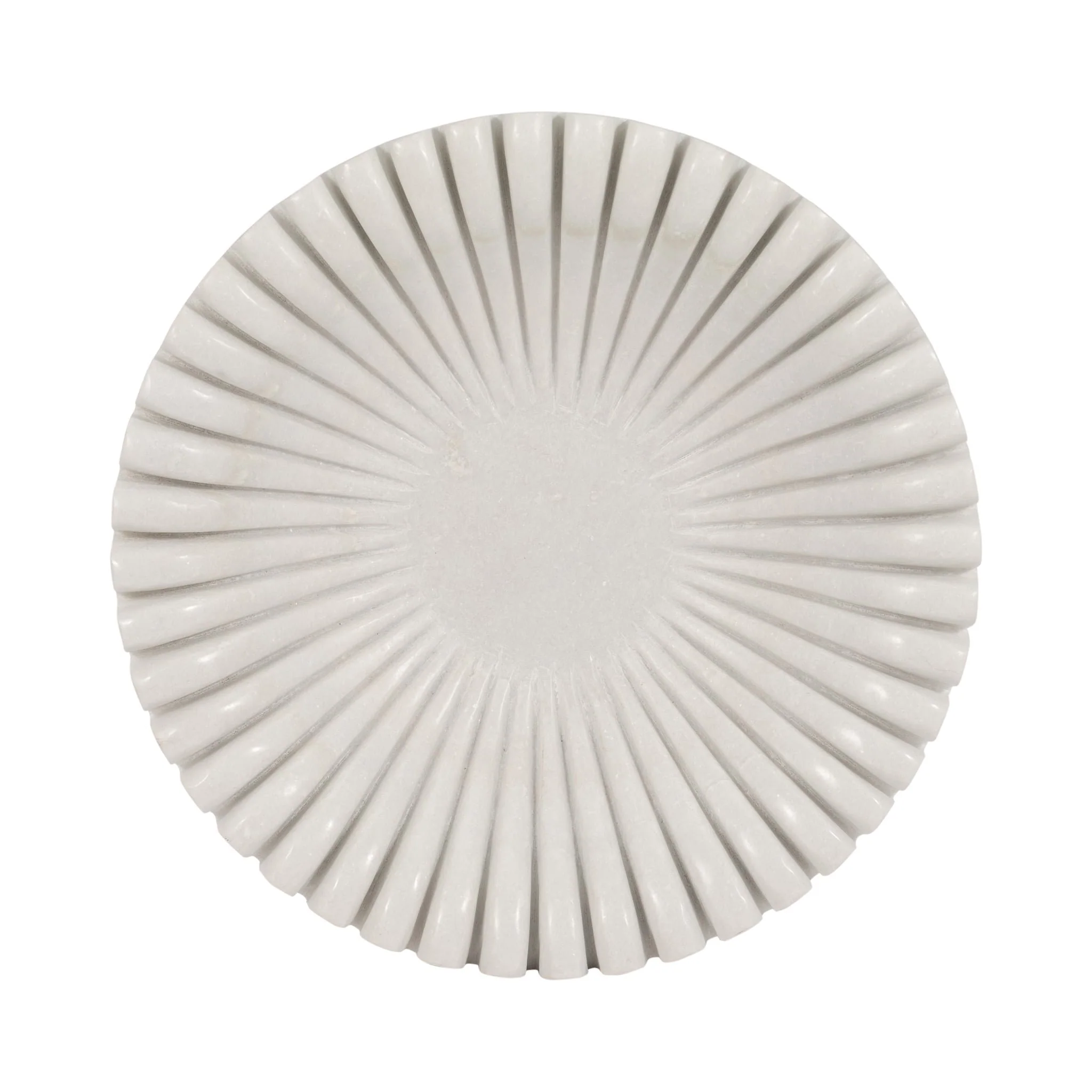 Marble, 12" Pleated Bowl, White - Image 5