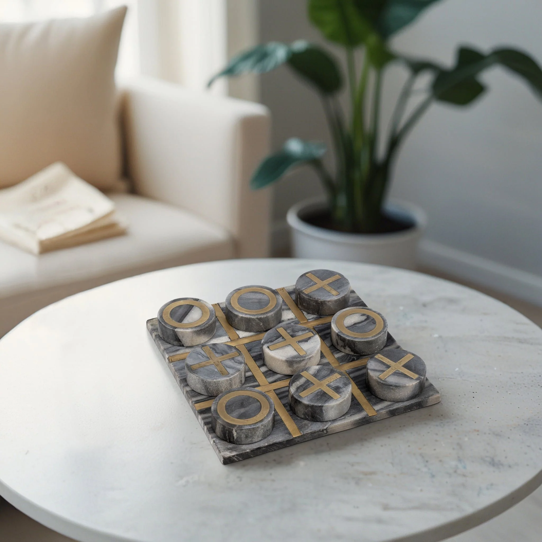 Marble 12x12 Tic-tac-toe, Black/gold - Image 9