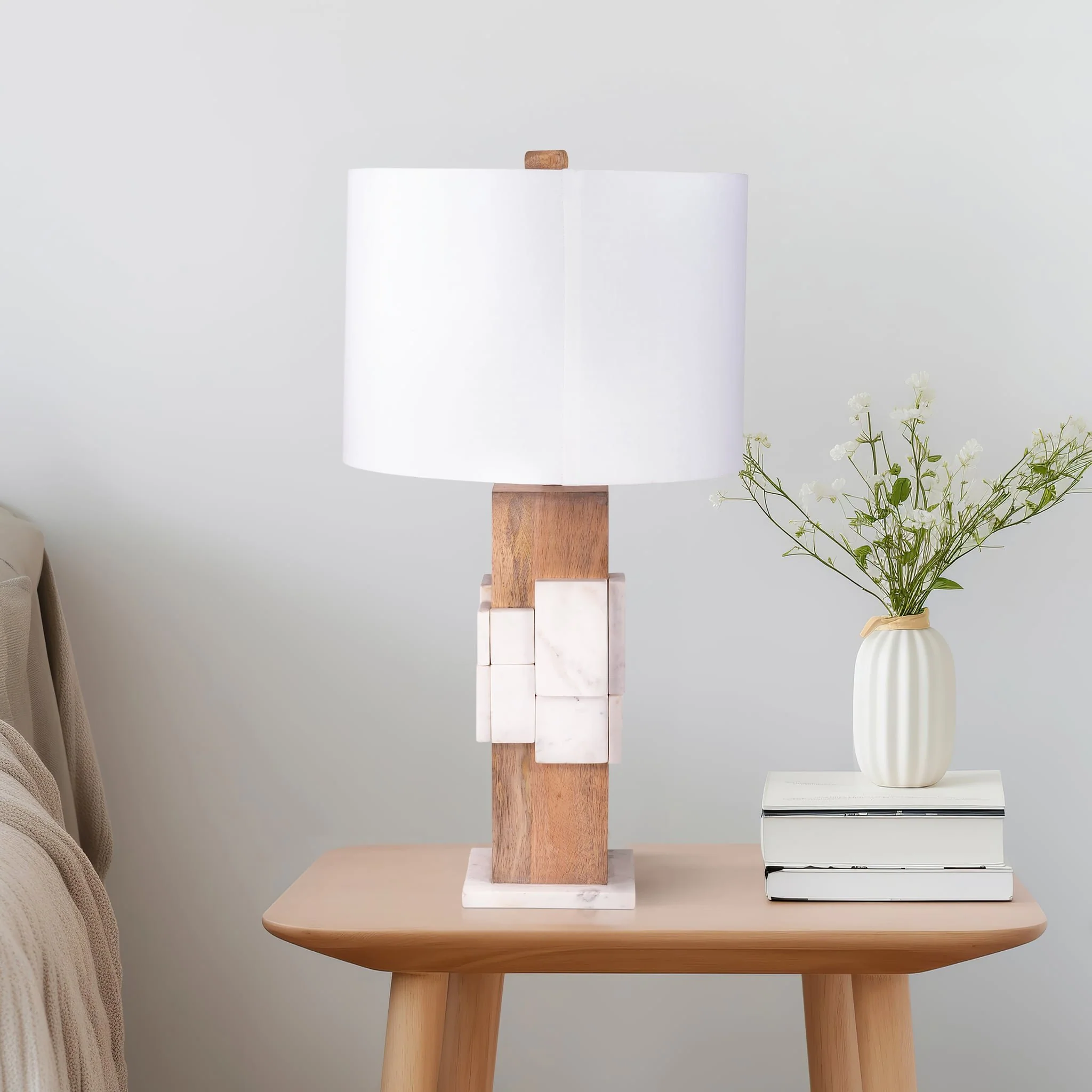 Marble, 18"h Table Lamp, White - Image 9