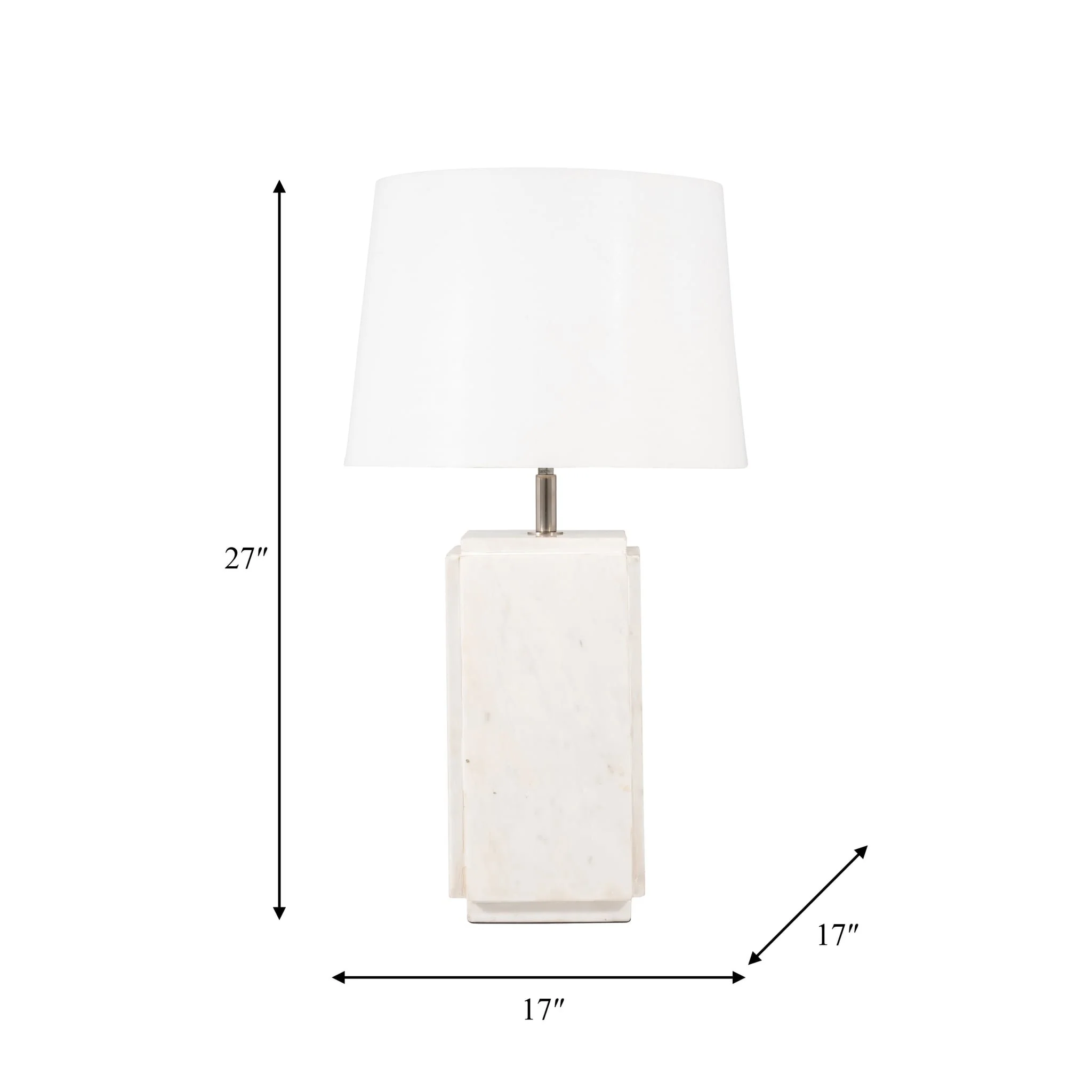 Marble, 27"h Fluted Table Lamp, White/offwht, 2bx - Image 7
