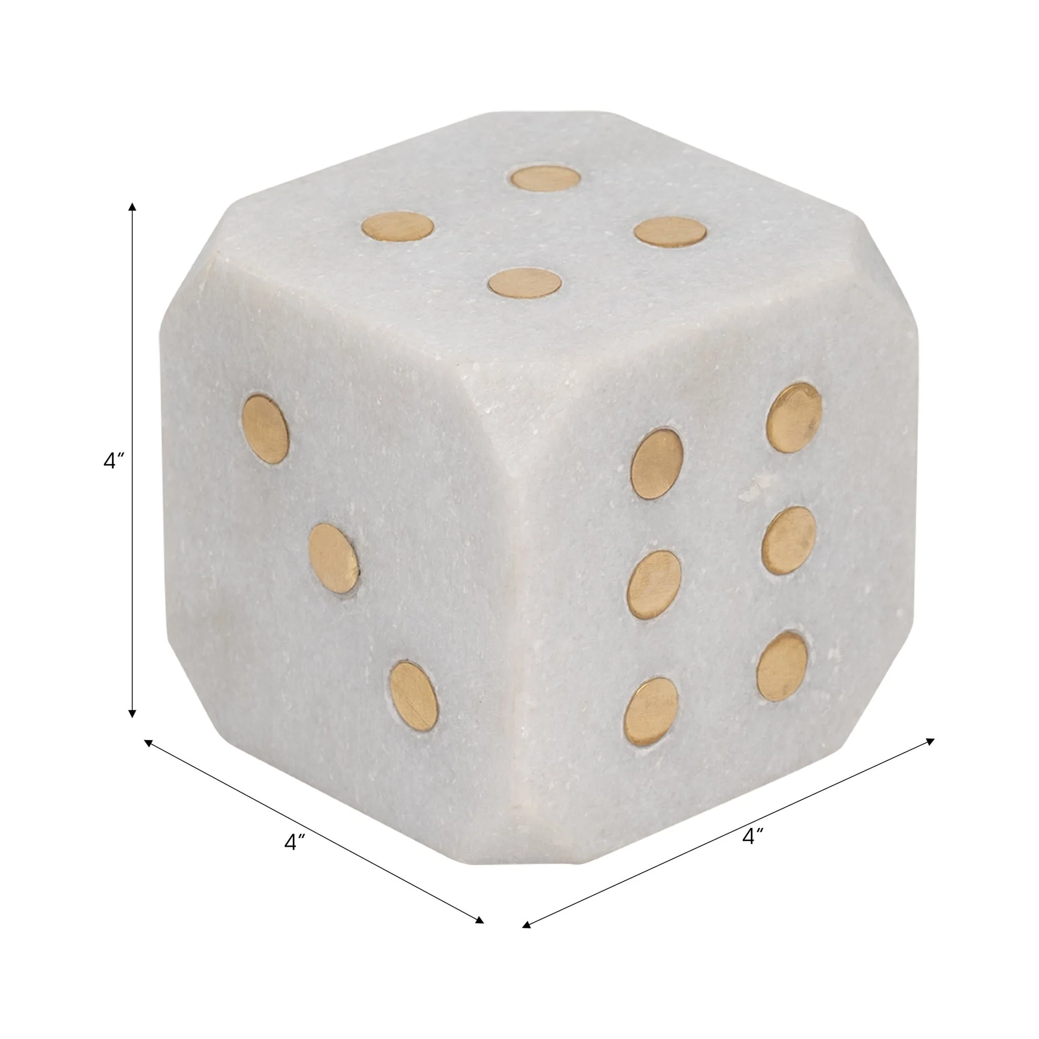 Marble, 4" Dice, White - Image 6