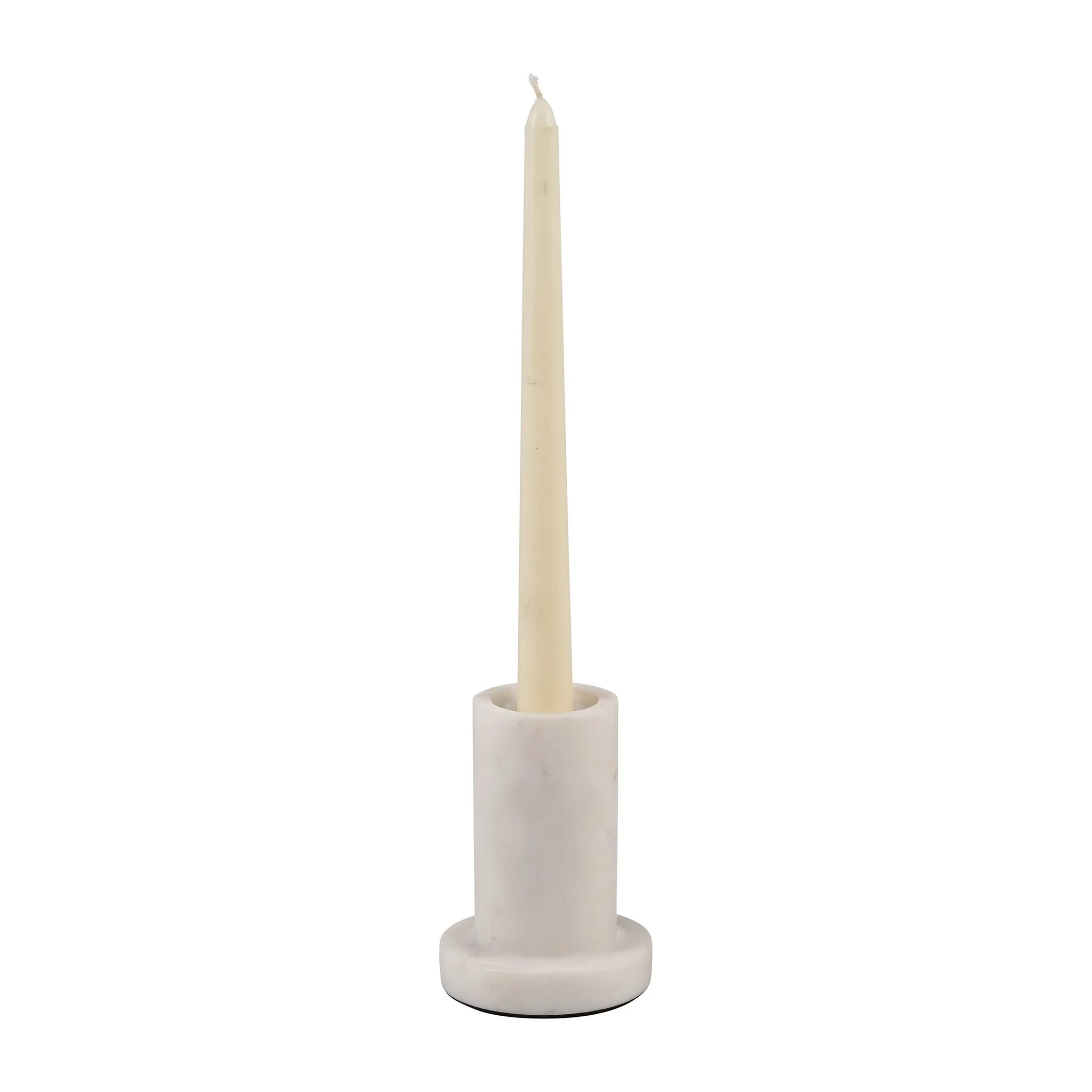 Marble,4"h,taper Candle Holder W/flat Base,white - Image 3