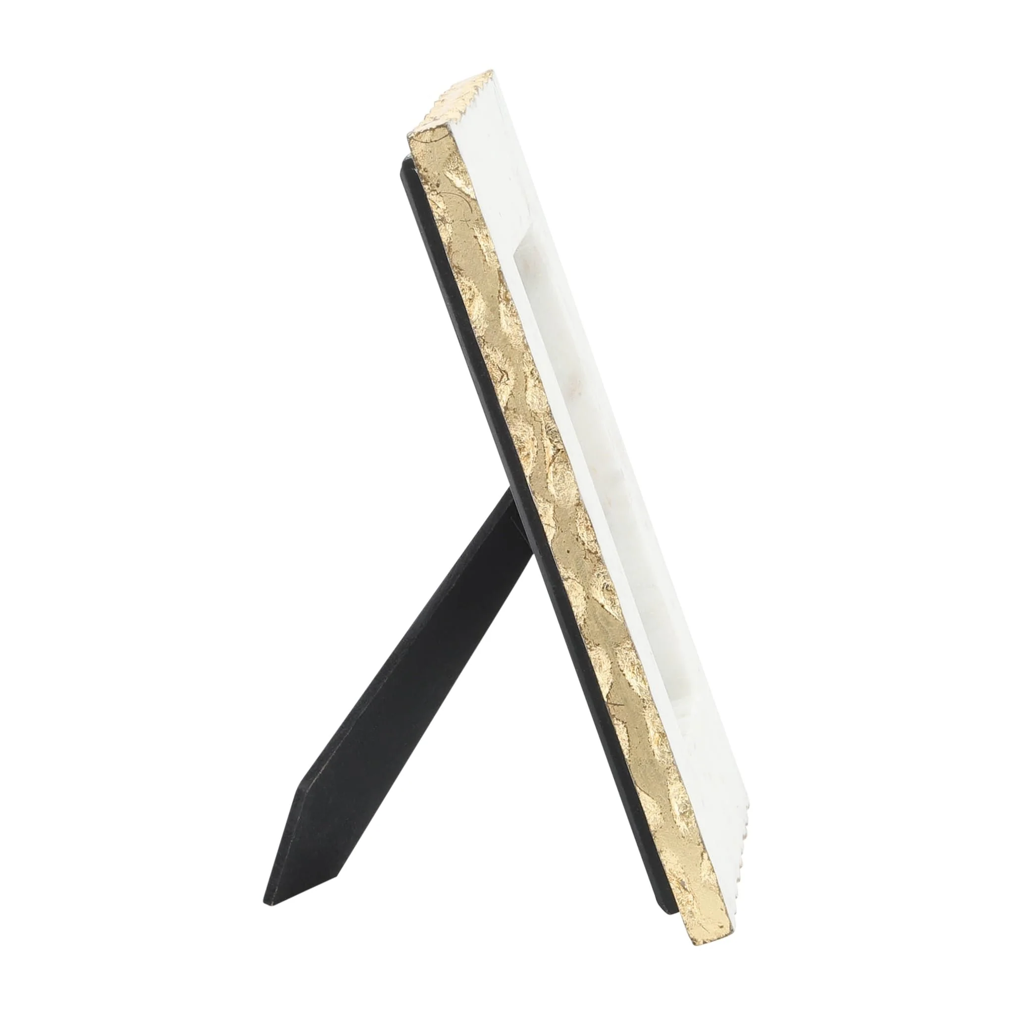 Marble, 4x6 Jagged Photo Frame W/ Gold Trim, Whit - Image 3