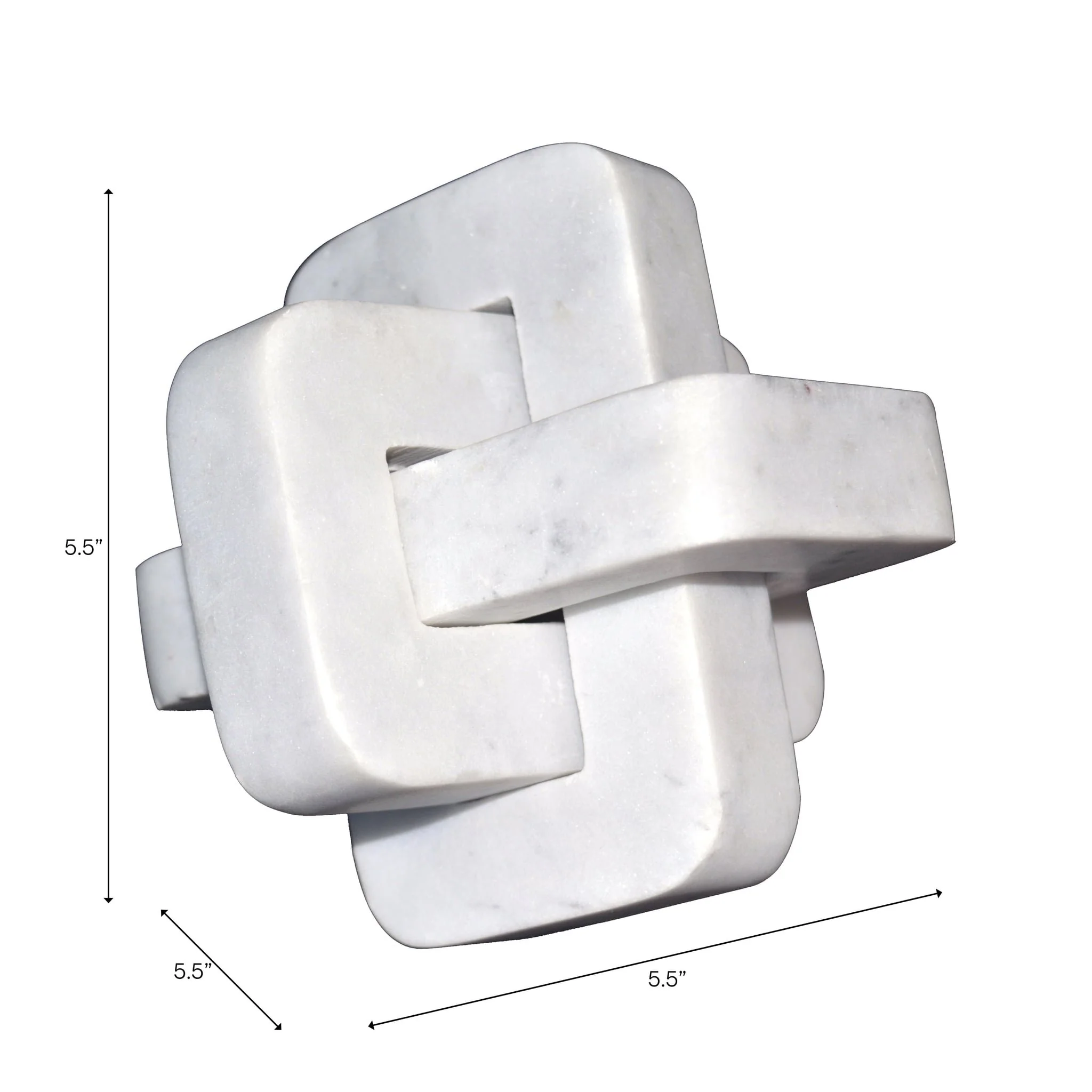 Marble, 5" Geometric Orb, White - Image 2
