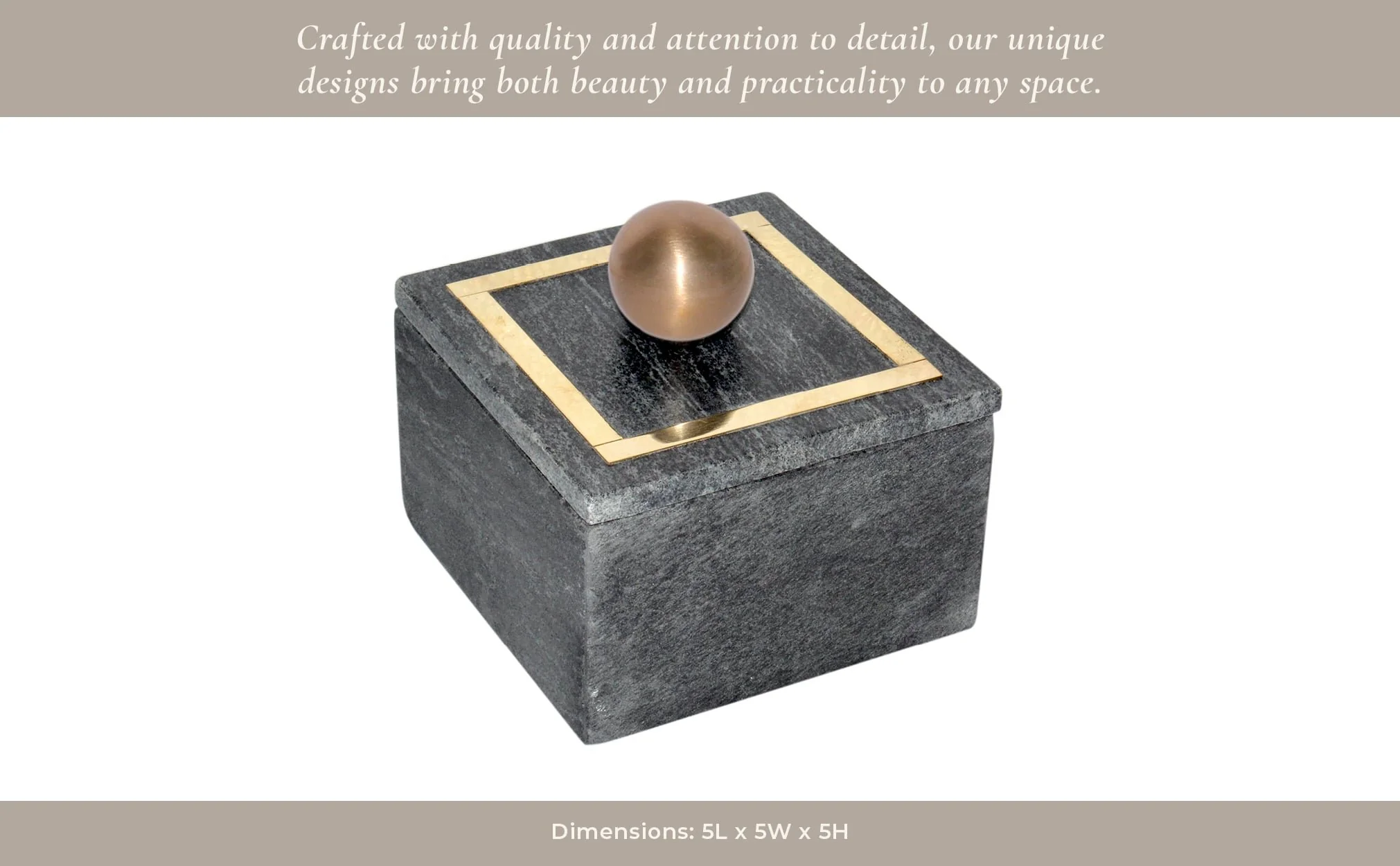 Marble, 5x5 Box - Knob, Black - Image 3