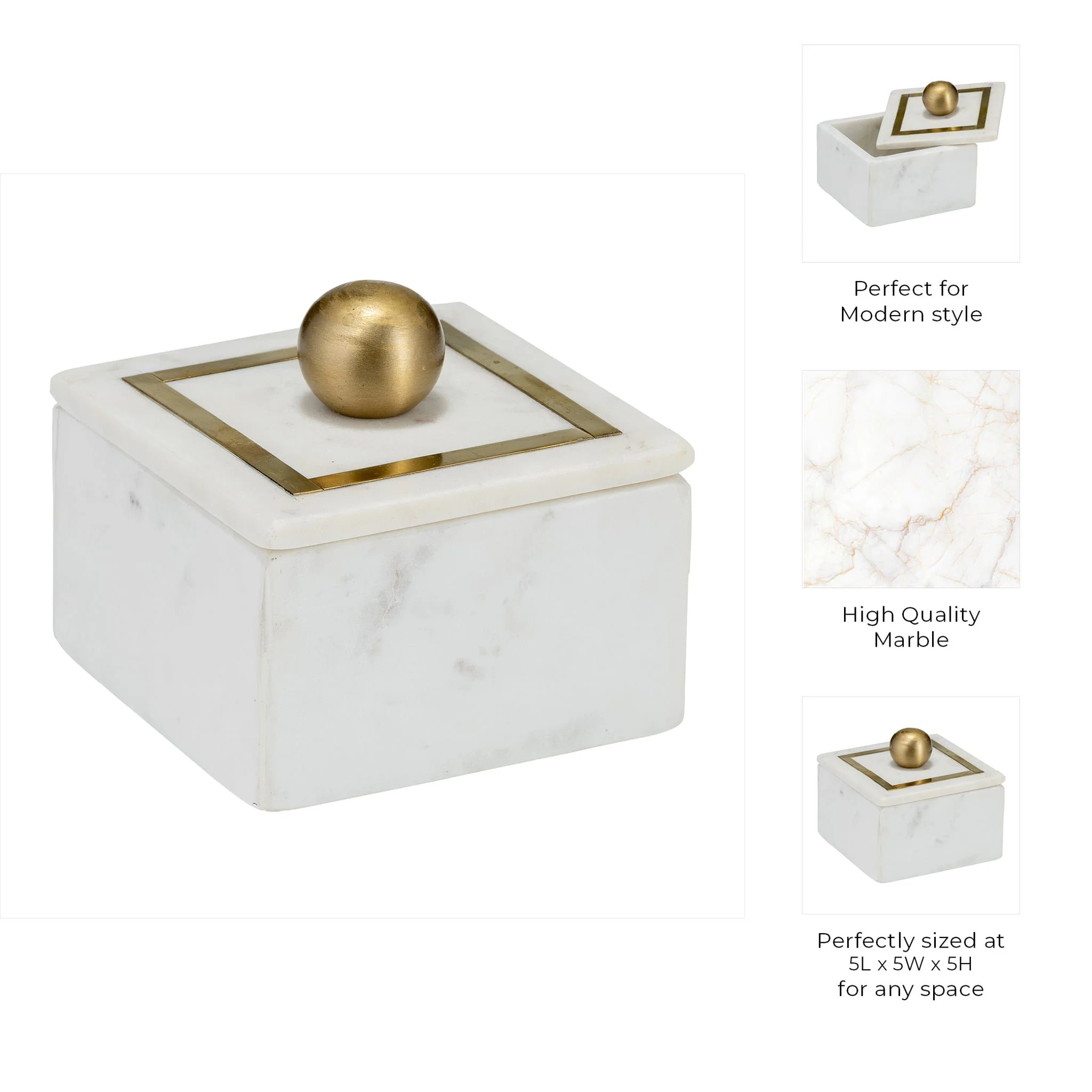 Marble, 5x5 Box - Knob, White - Image 9