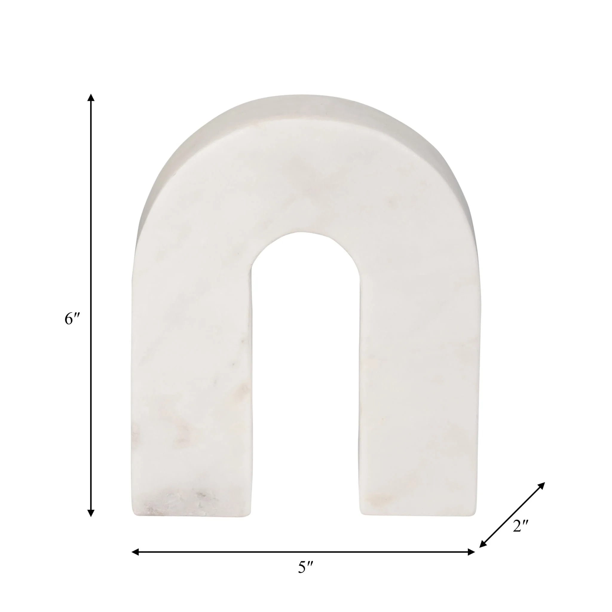 Marble, 6"h Horseshoe Tabletop Deco, White - Image 9