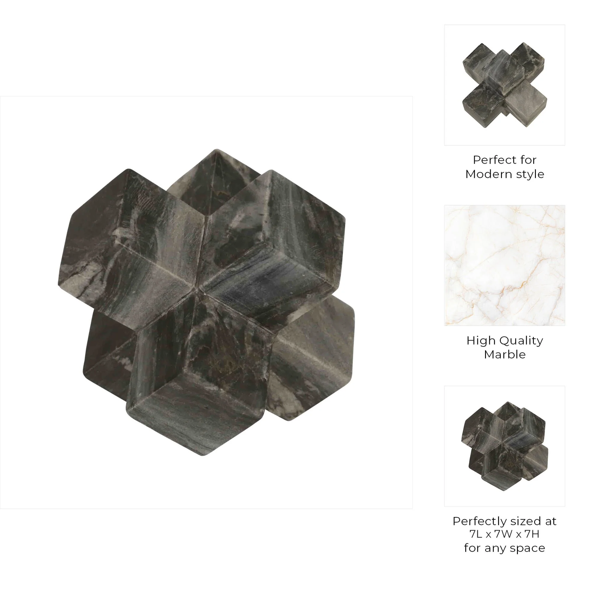 Marble 7" Jack Decor, Gray - Image 4