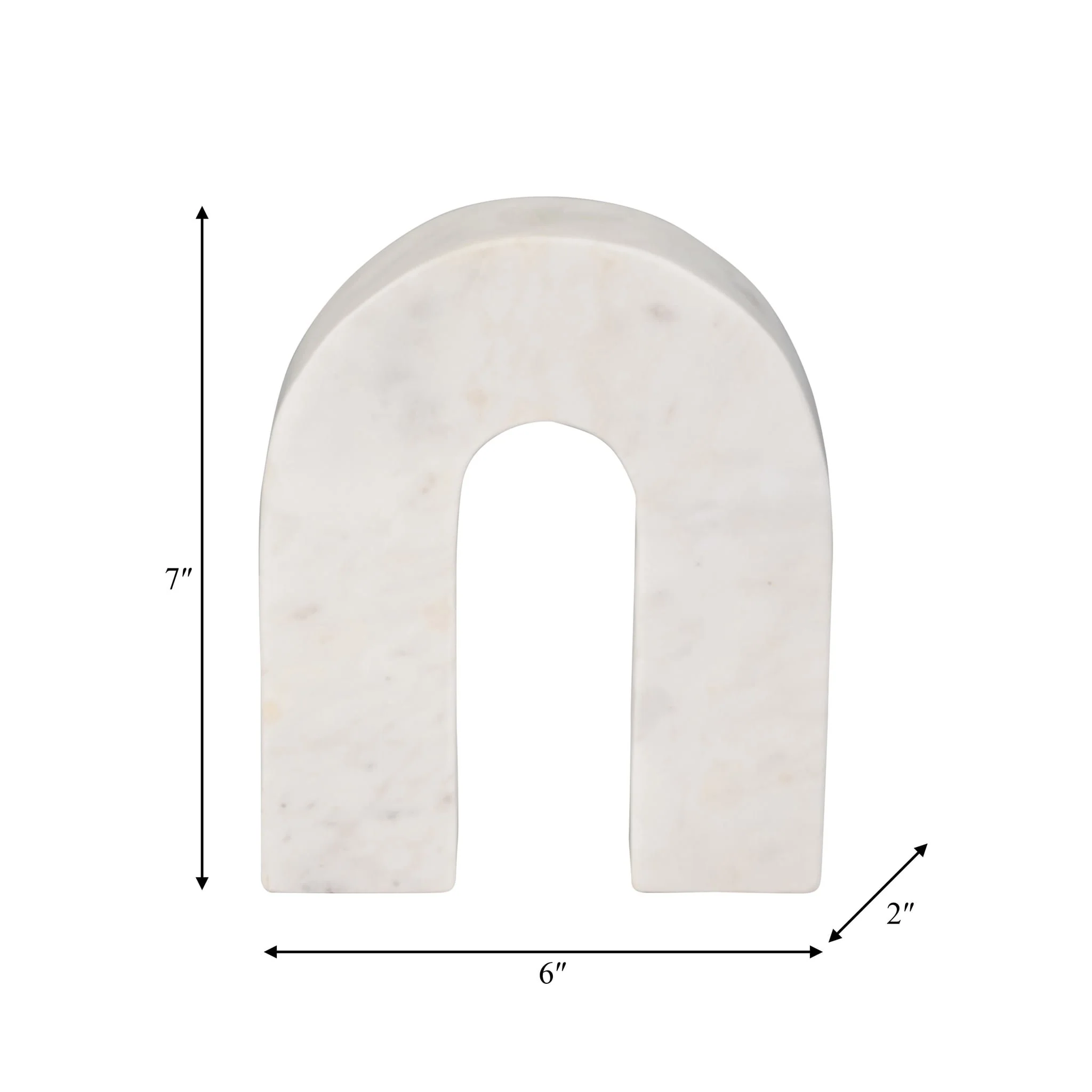 Marble, 7"h Horseshoe Tabletop Deco, White - Image 9
