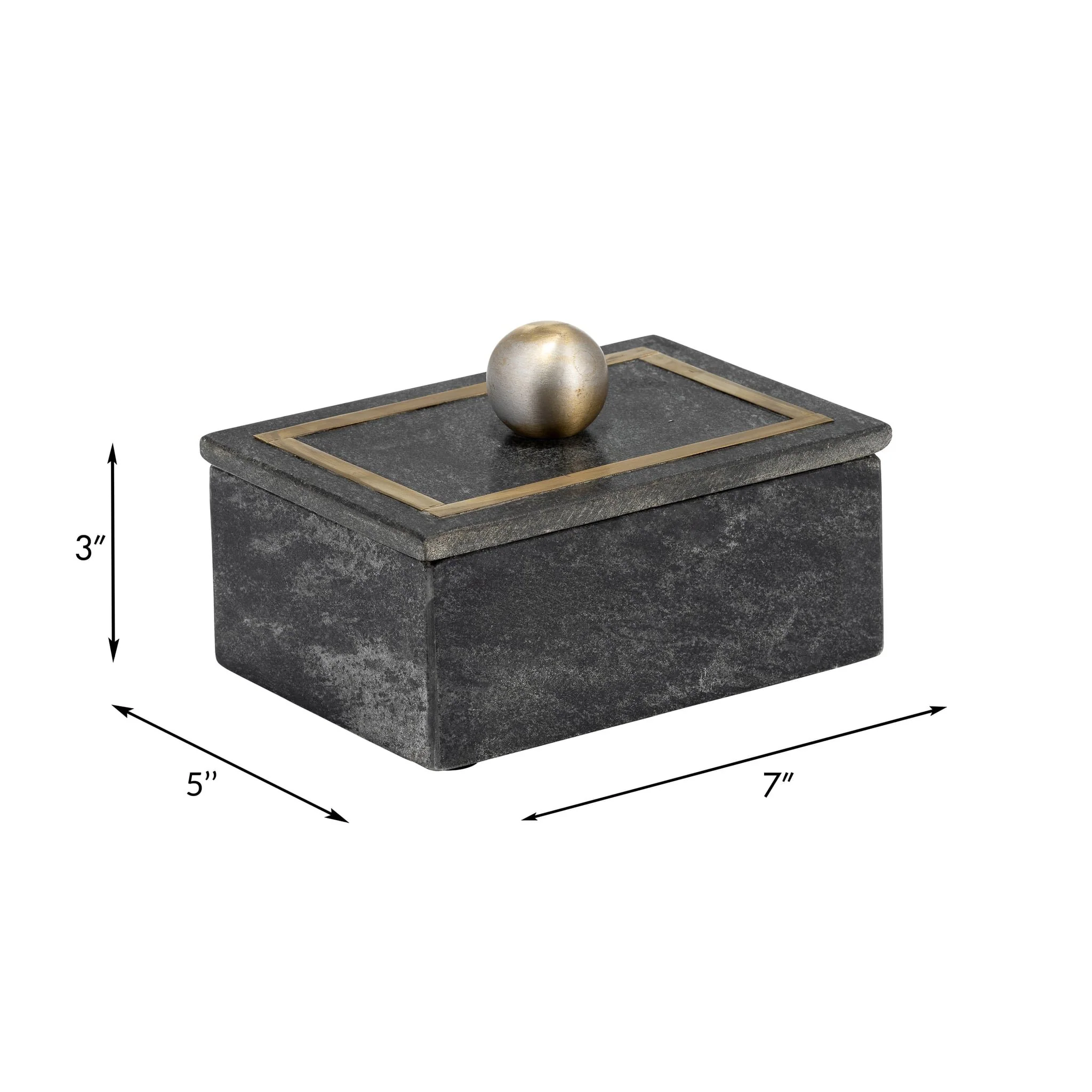 Marble, 7x5 Rectangular Box - Knob, Black - Image 4