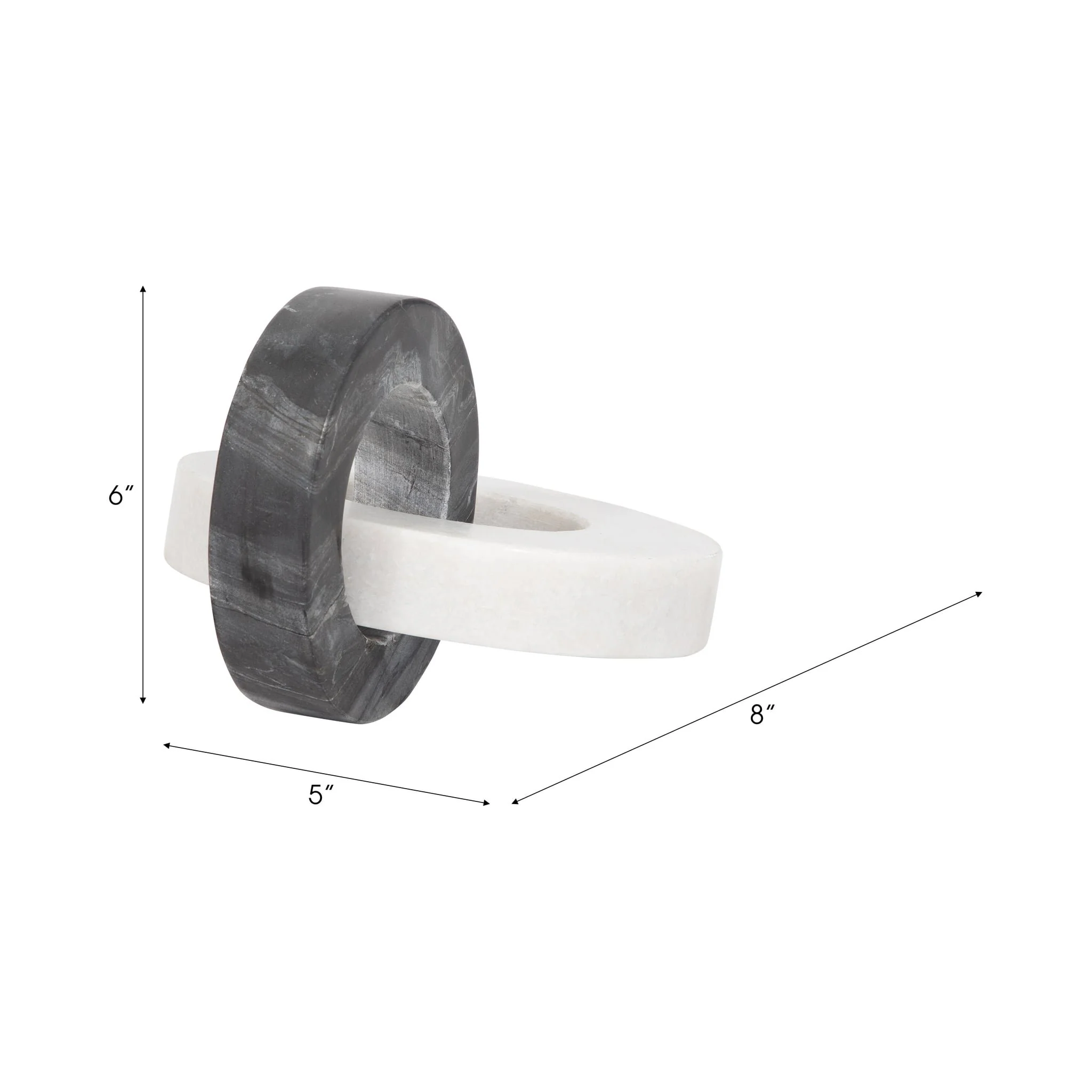 Marble, 8" Double Ring, White/black - Image 2