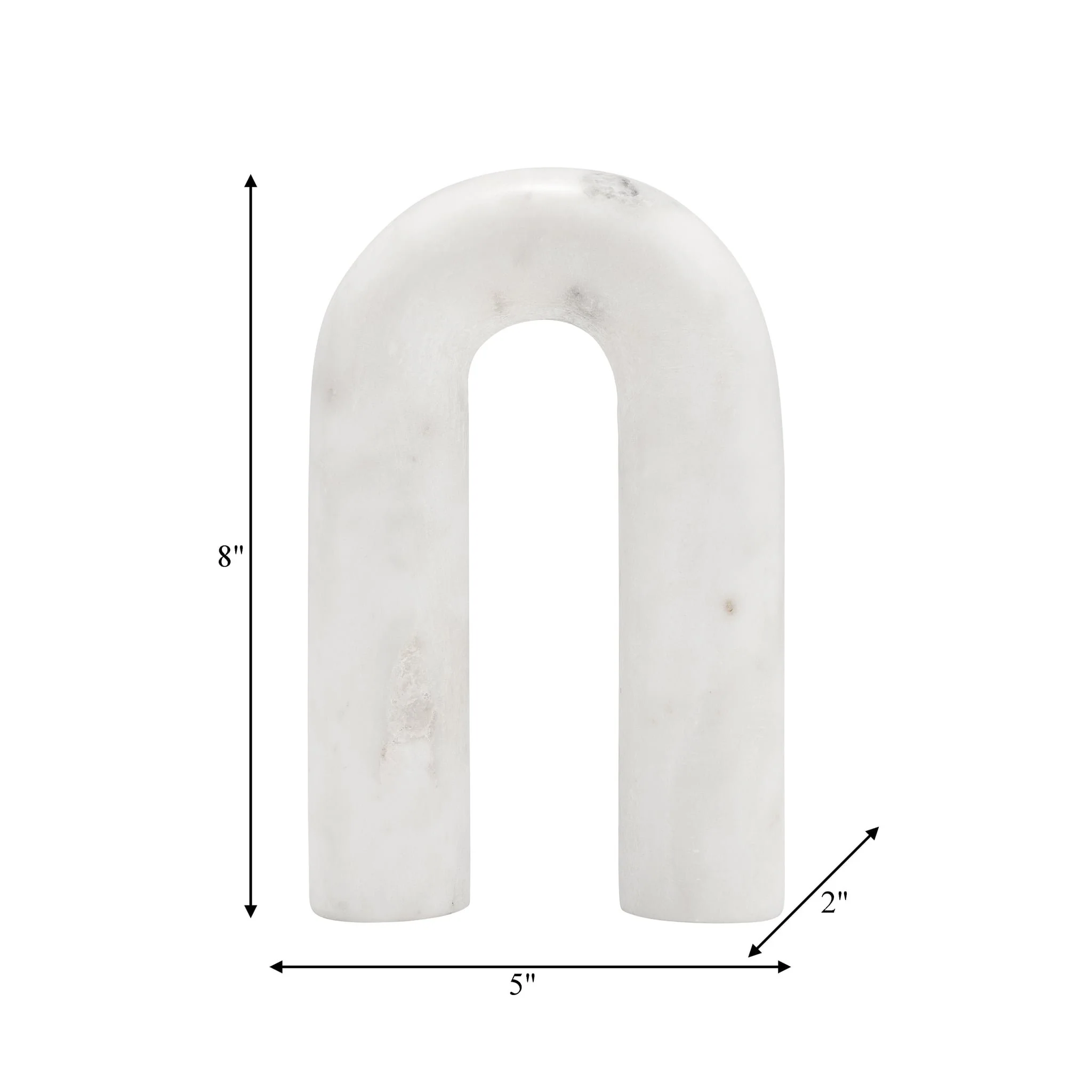 Marble, 8" Rounded Horseshoe Table Top Deco, White - Image 8