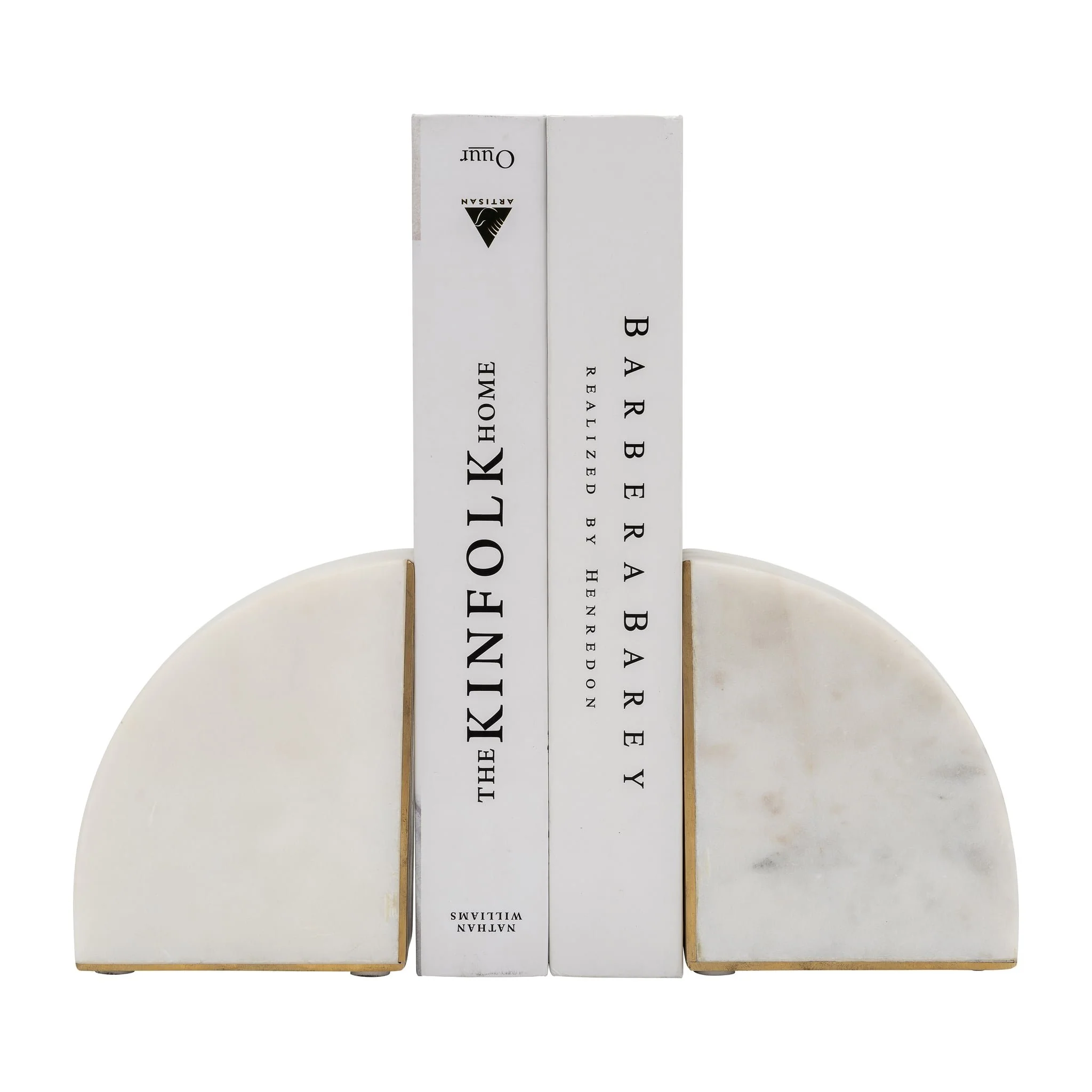 Marble, S/2 5" Pie Bookends, White - Image 3