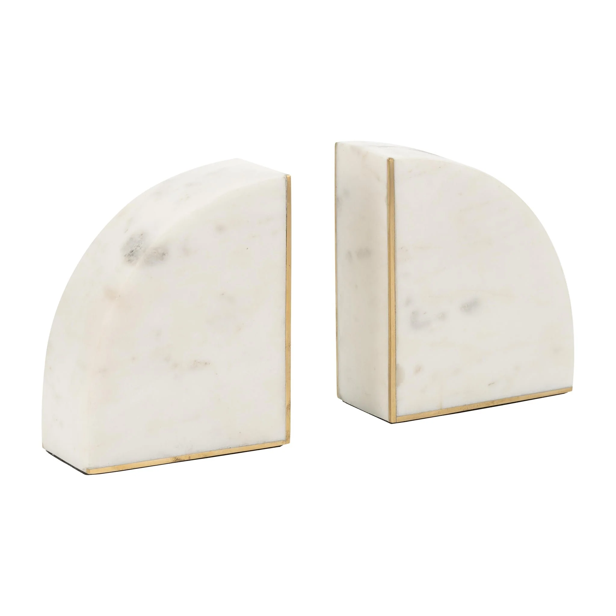 Marble, S/2 5" Pie Bookends, White - Image 4