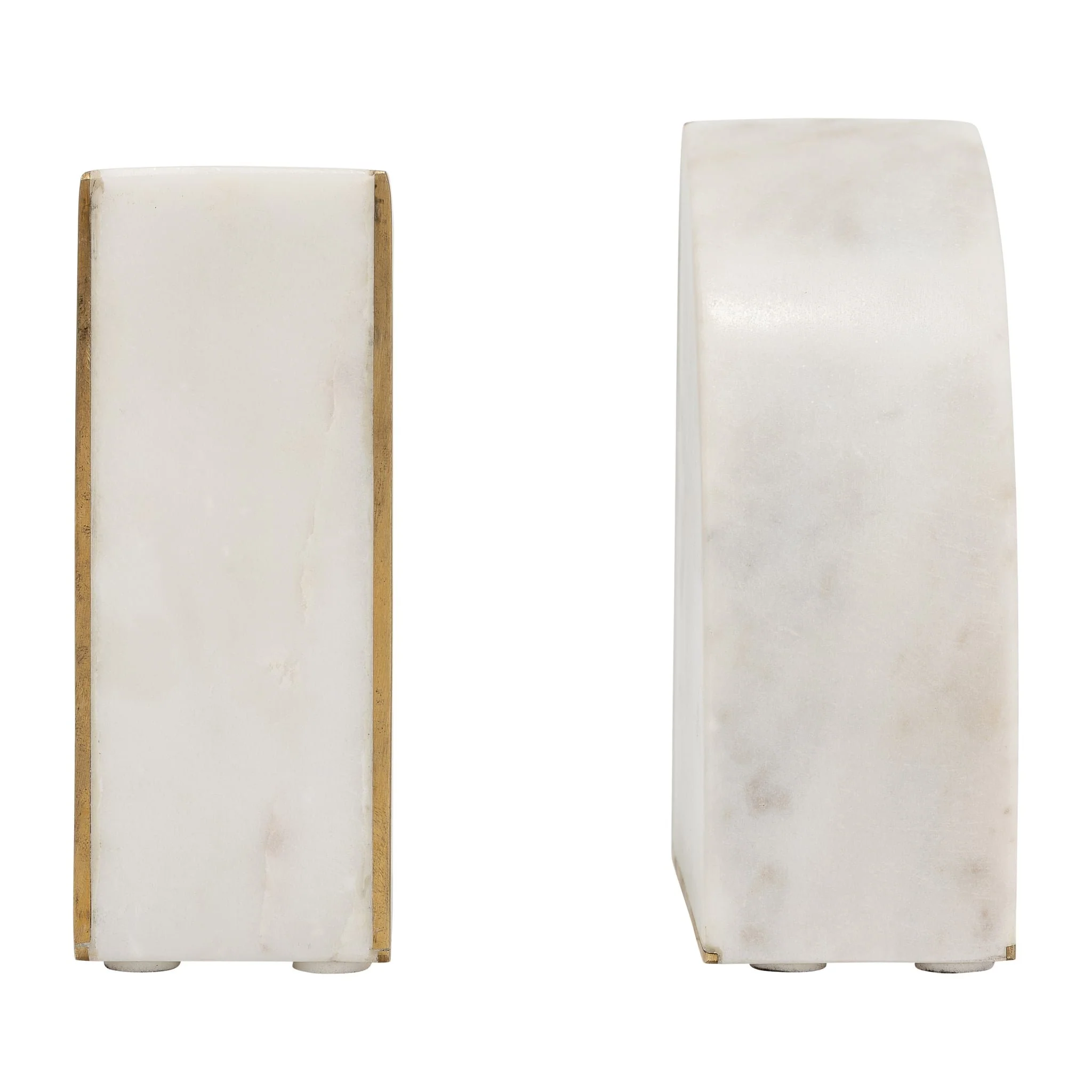 Marble, S/2 5" Pie Bookends, White - Image 6