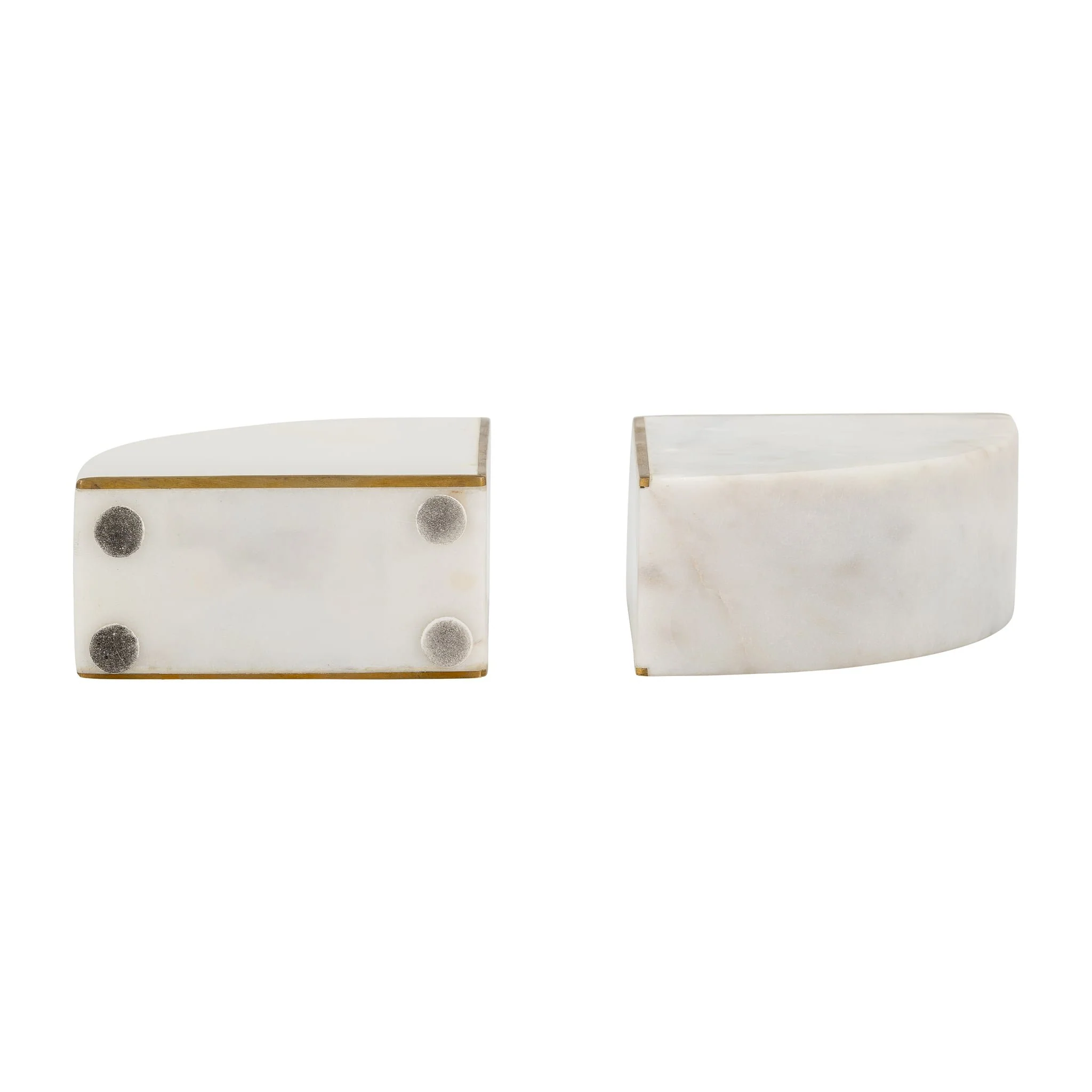 Marble, S/2 5" Pie Bookends, White - Image 7