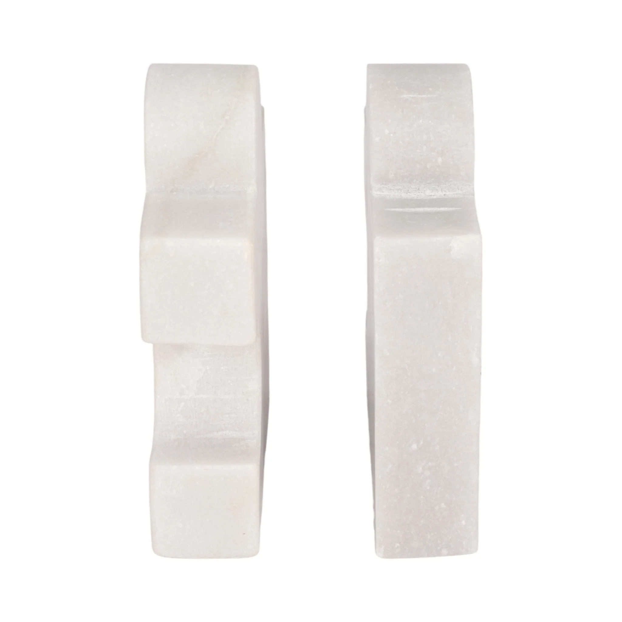 Marble, S/2 5" Puzzle Piece Bookends, White - Image 5
