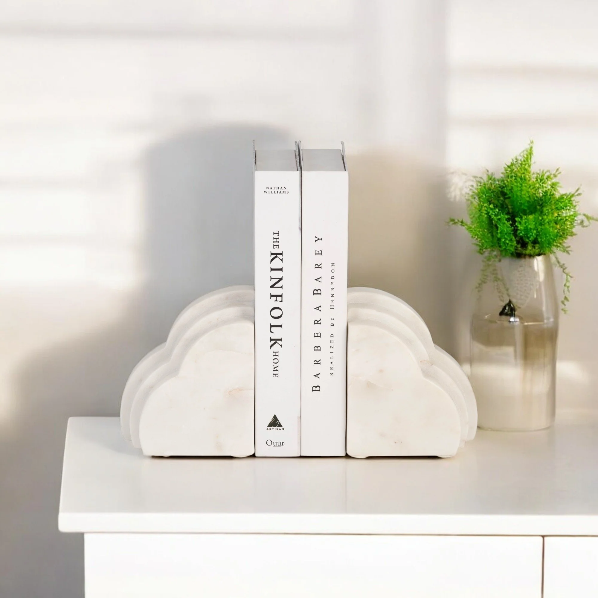 Marble, S/2 6"h Rainbow Bookends, White - Image 11