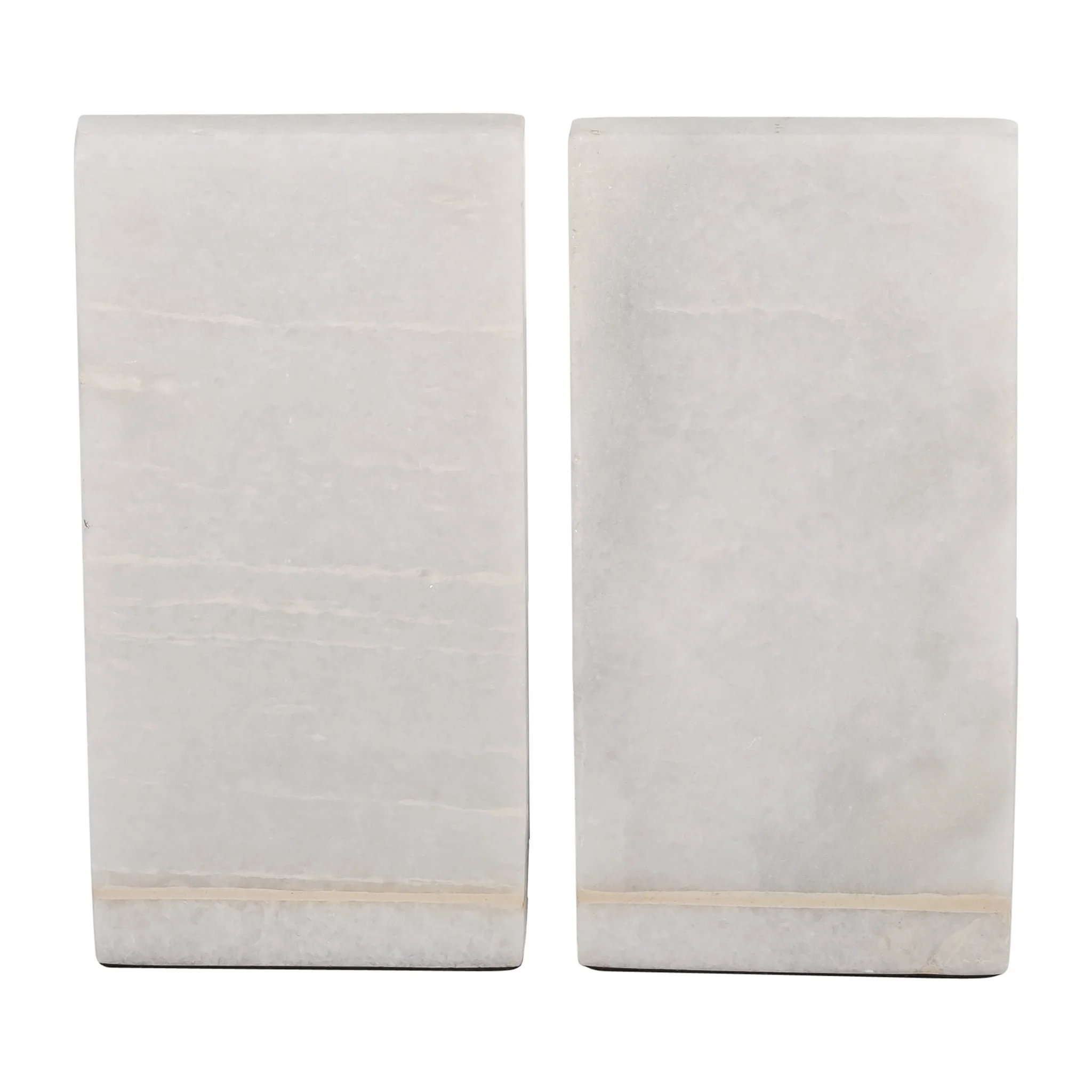 Marble,s/2 6"h,rounded Bookends,black/white - Image 6