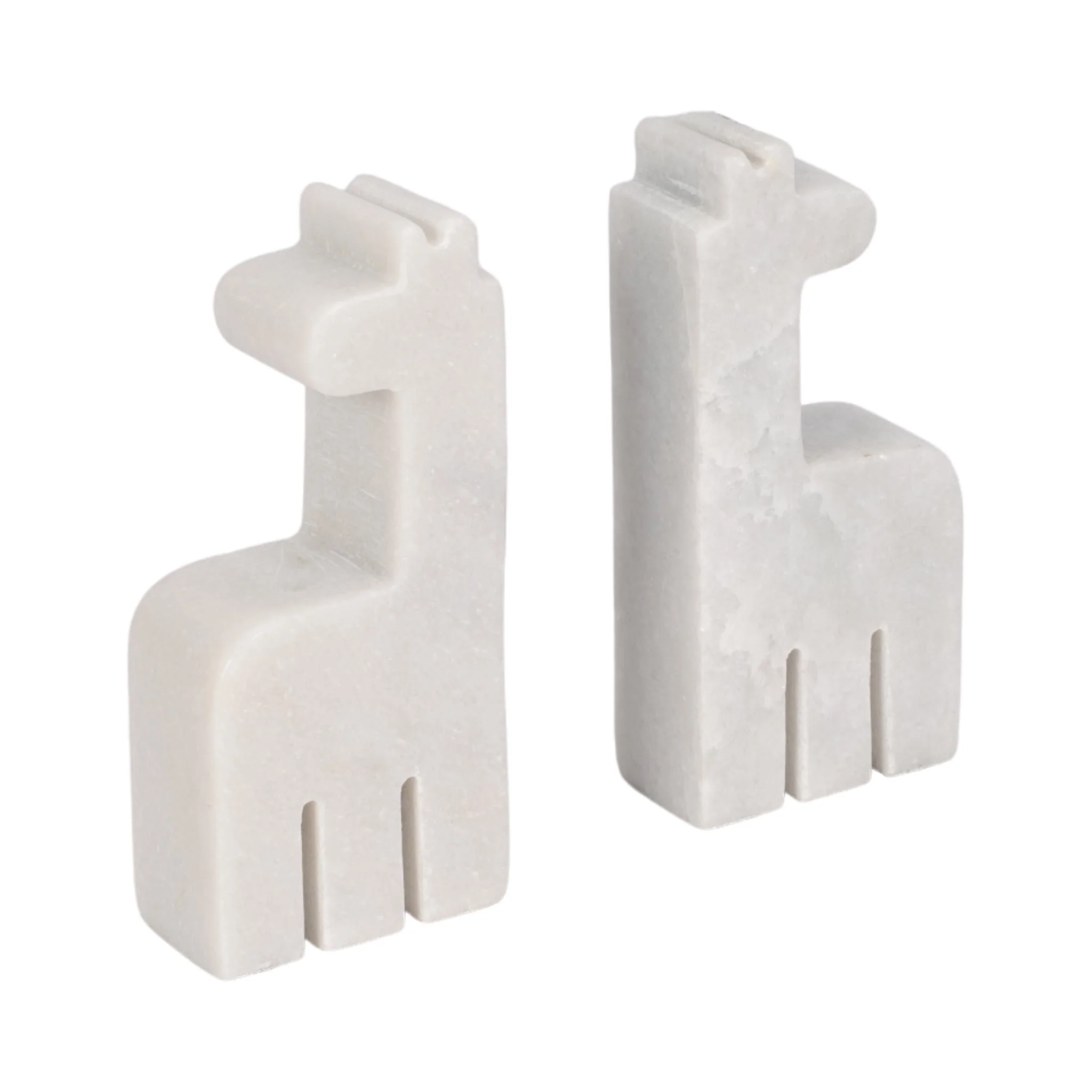 Marble, S/2 7" Giraffe Bookends, White - Image 3