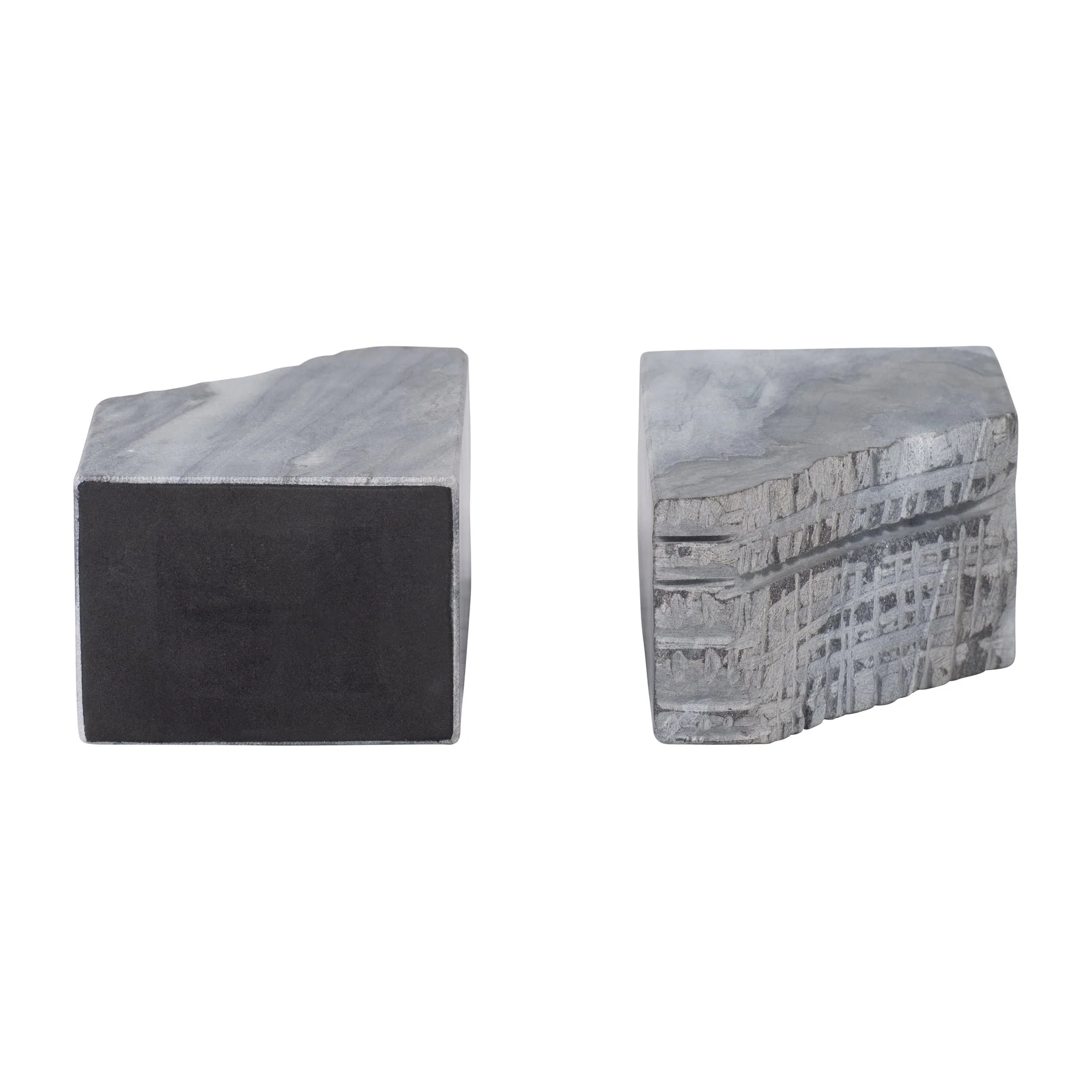 Marble, S/2 7" Live Edge Bookends, Black - Image 6