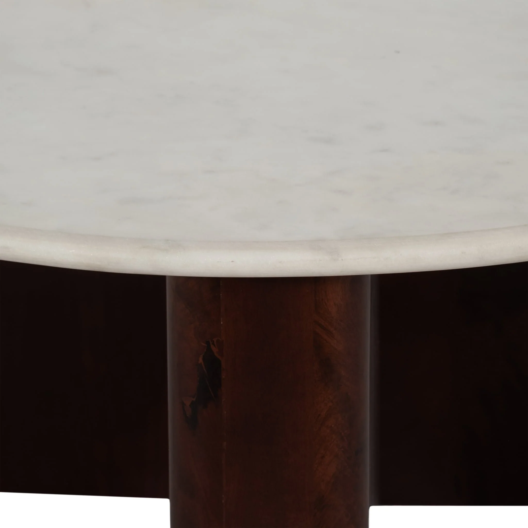 Marble/wood, 30"dx17"h Round Cffee Tbl,wlnt/wht Kd - Image 5