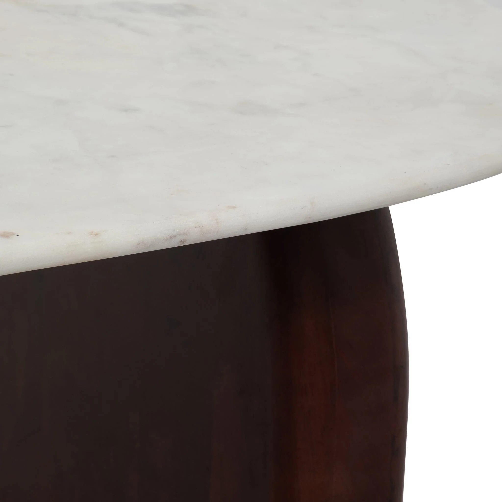 Marble/wood, 48"dx16"h Coffee Tbl, Wlnt/wht Kd - Image 6