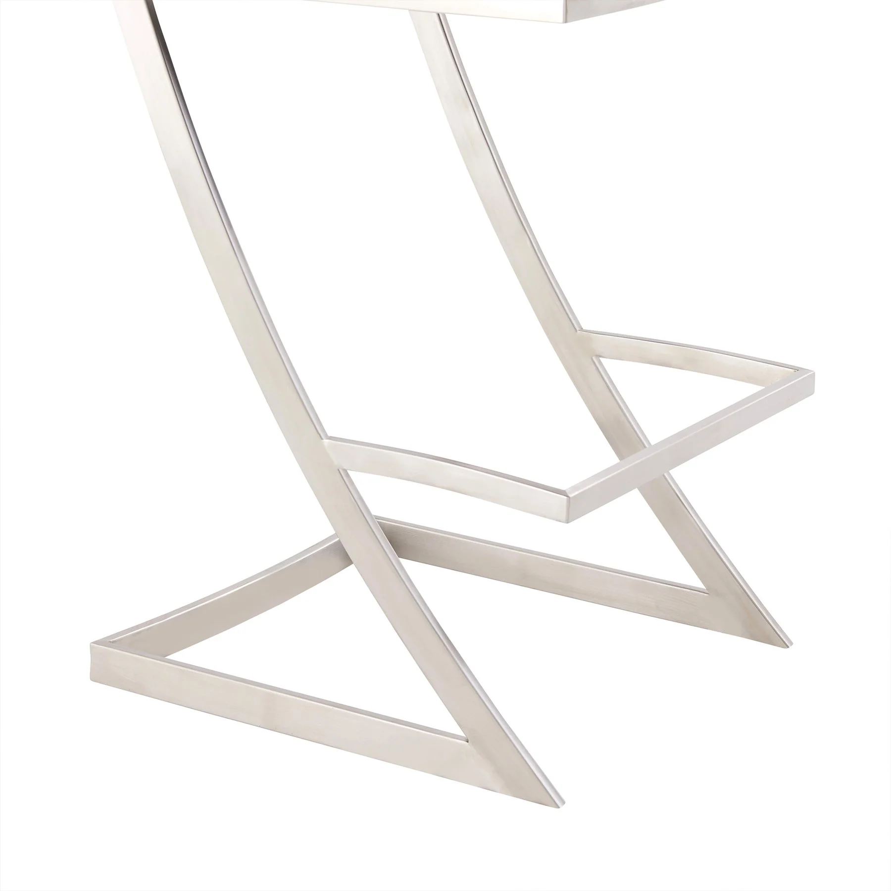 Marc 26" Vintage Gray Faux Leather and Brushed Stainless Steel Bar Stool - Image 8