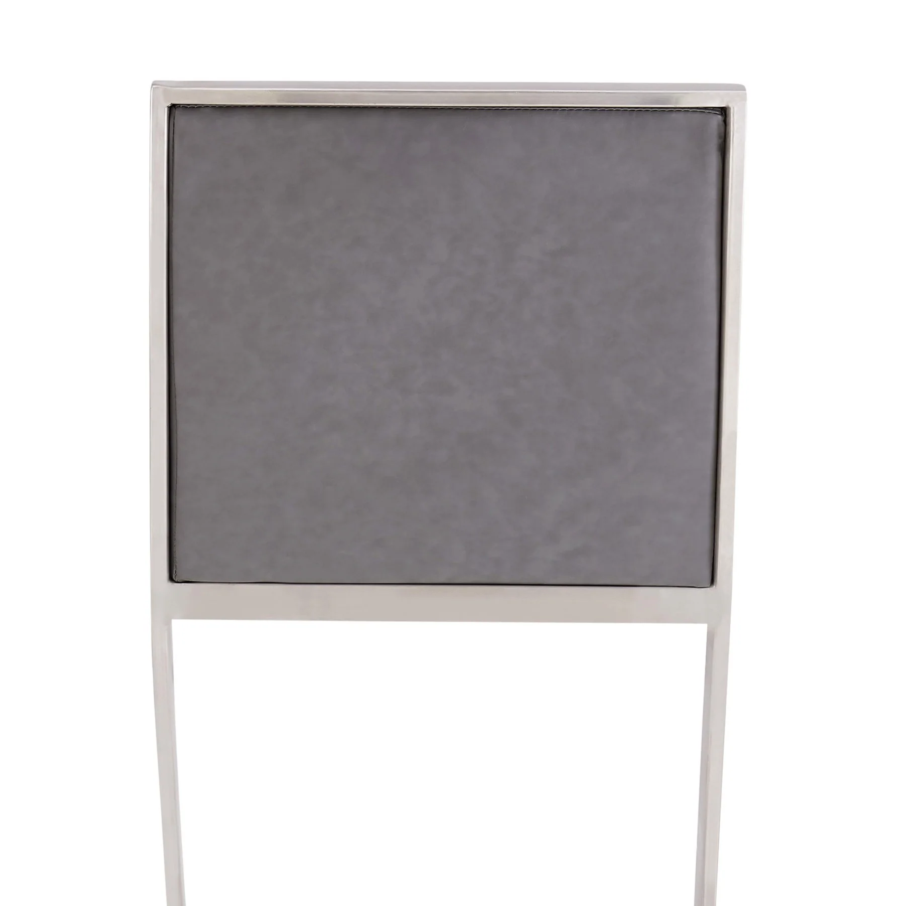 Marc 30" Vintage Gray Faux Leather and Brushed Stainless Steel Bar Stool - Image 6